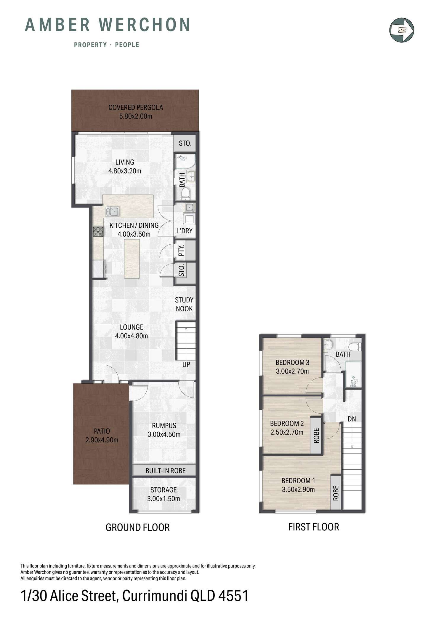 Floorplan of Homely semiDetached listing, 1/30 Alice Street, Currimundi QLD 4551