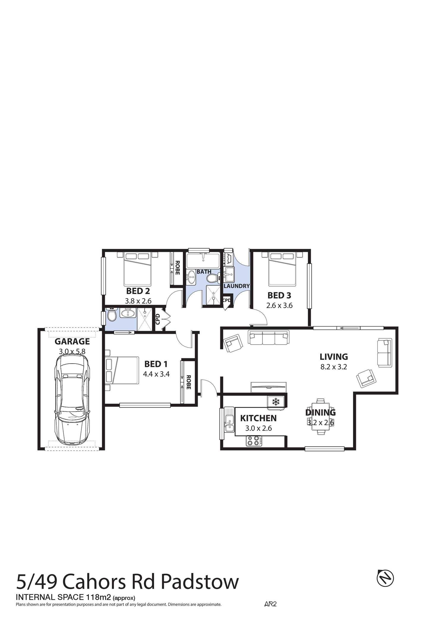 Floorplan of Homely villa listing, 5/49 Cahors Road, Padstow NSW 2211