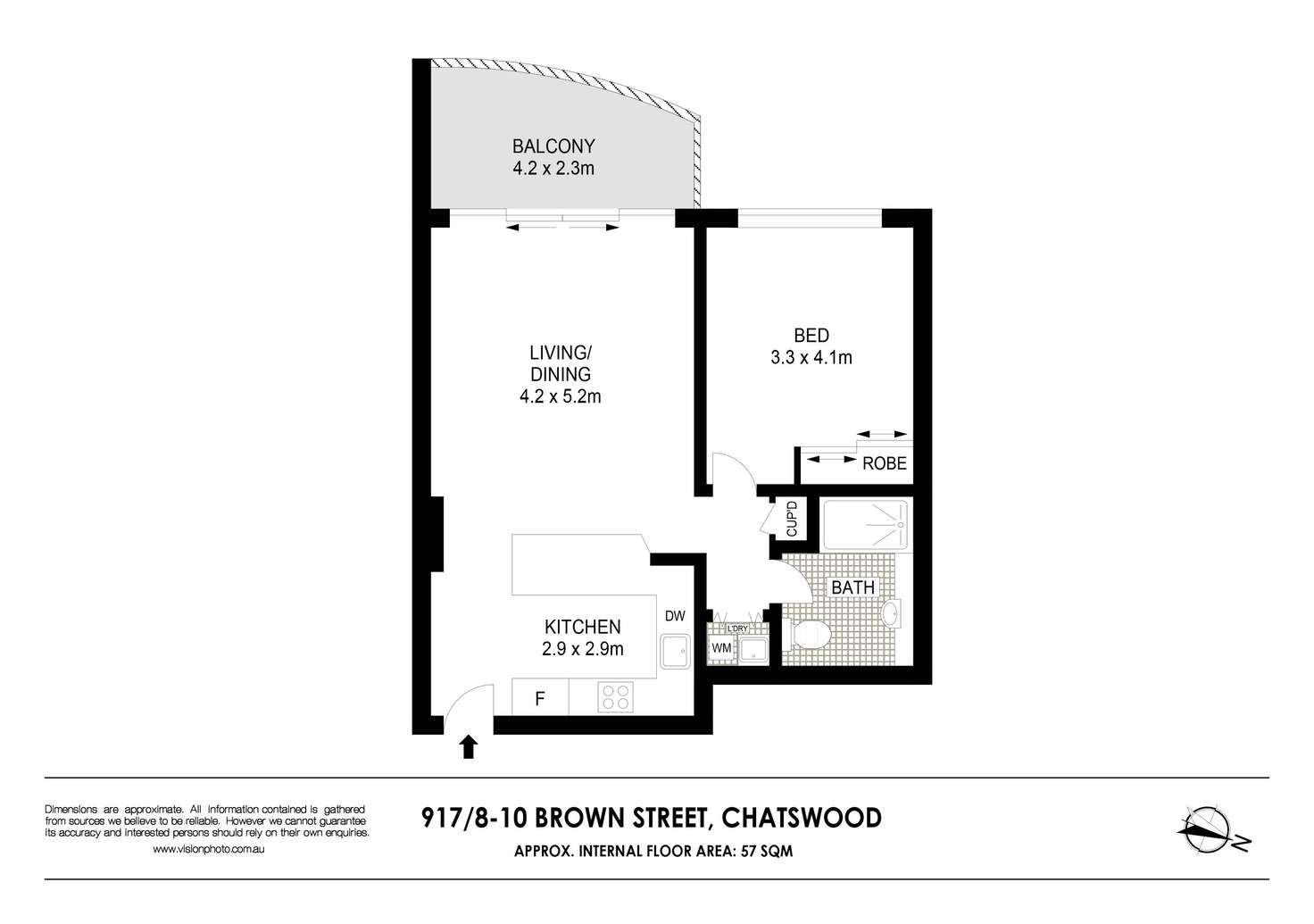 Floorplan of Homely apartment listing, 917/8-10 Brown Street, Chatswood NSW 2067