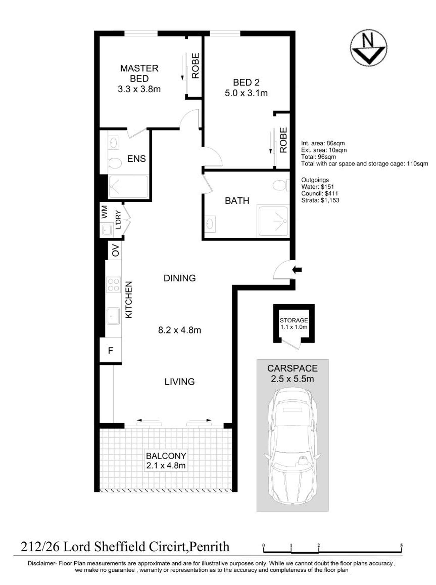 Floorplan of Homely apartment listing, 212/26B Lord Sheffield Circuit, Penrith NSW 2750