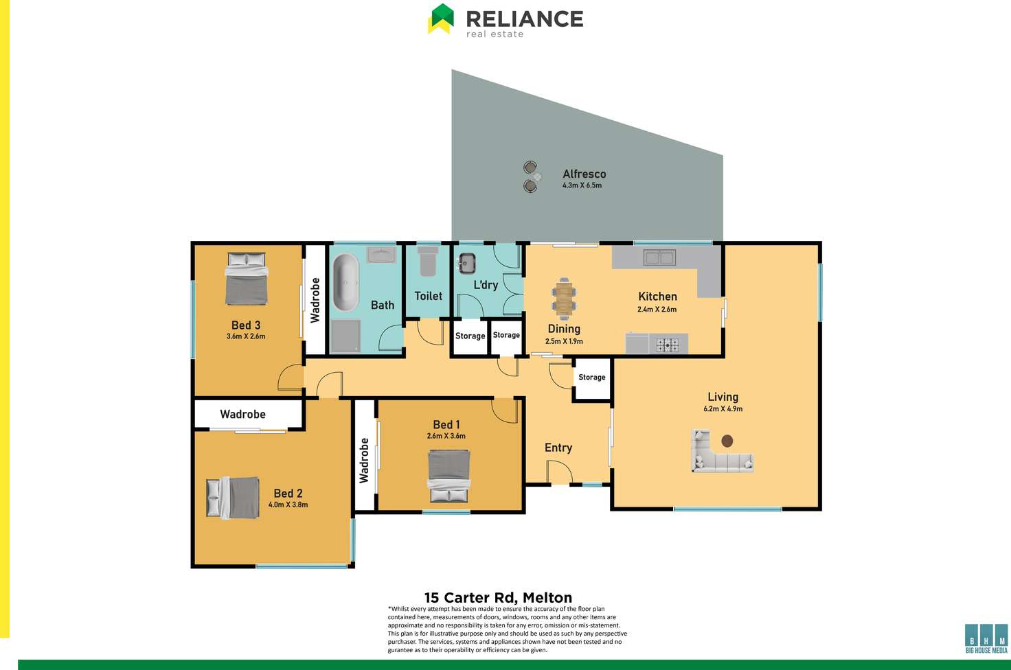 Floorplan of Homely house listing, 15 Carter Road, Melton VIC 3337