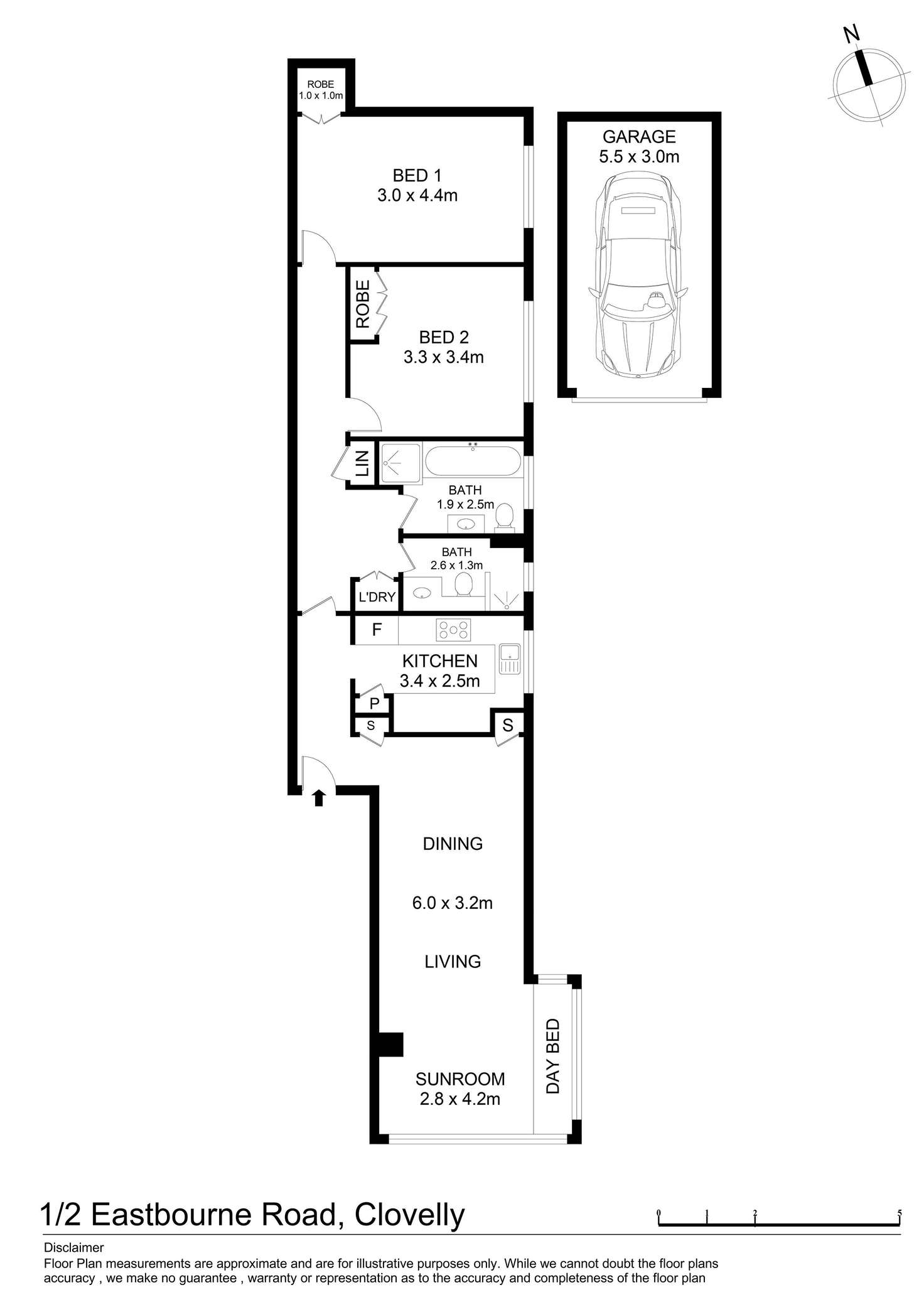 Floorplan of Homely apartment listing, Level 1/1/2 Eastbourne Avenue, Clovelly NSW 2031