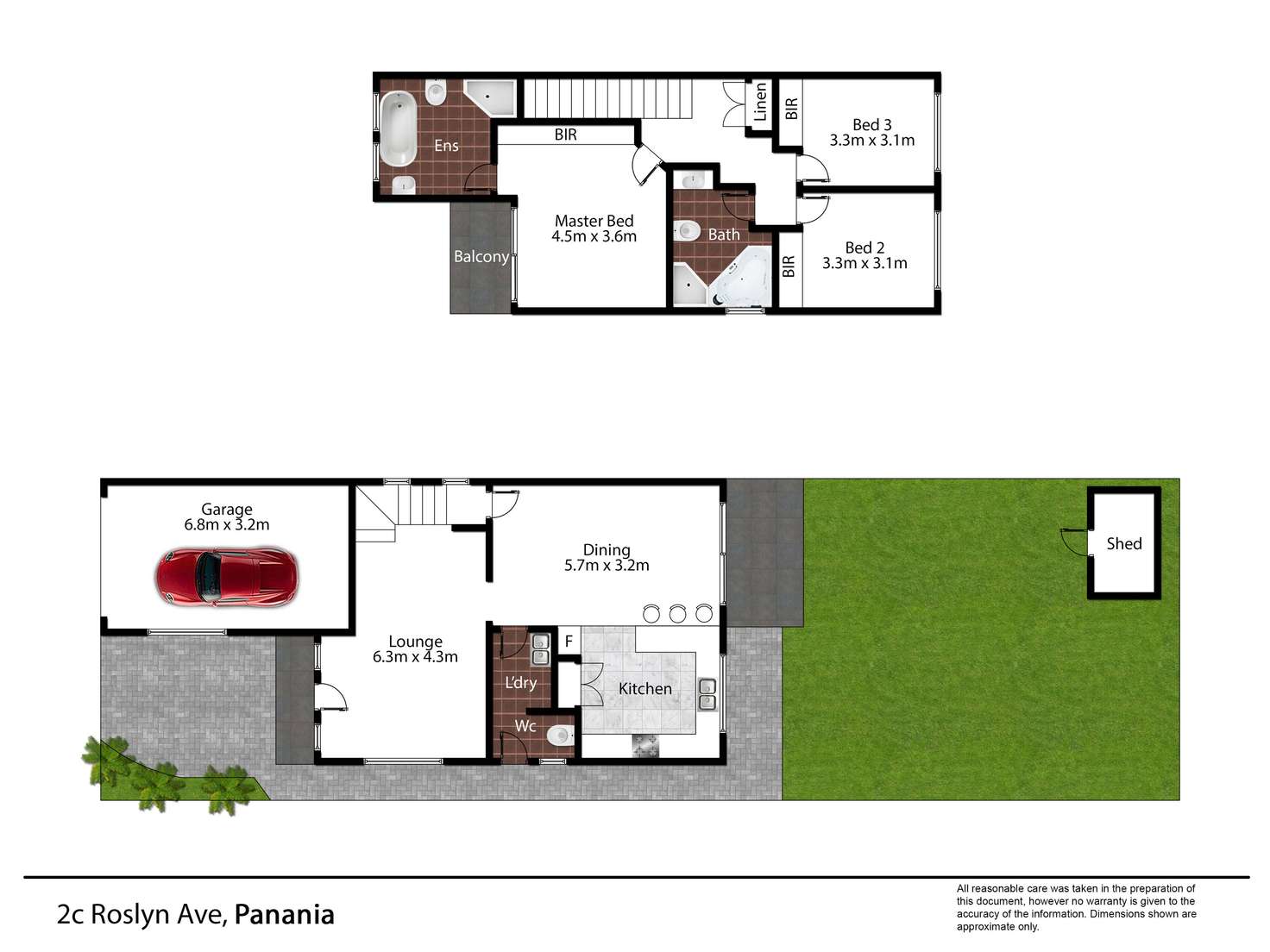 Floorplan of Homely semiDetached listing, 2C Roslyn Avenue, Panania NSW 2213