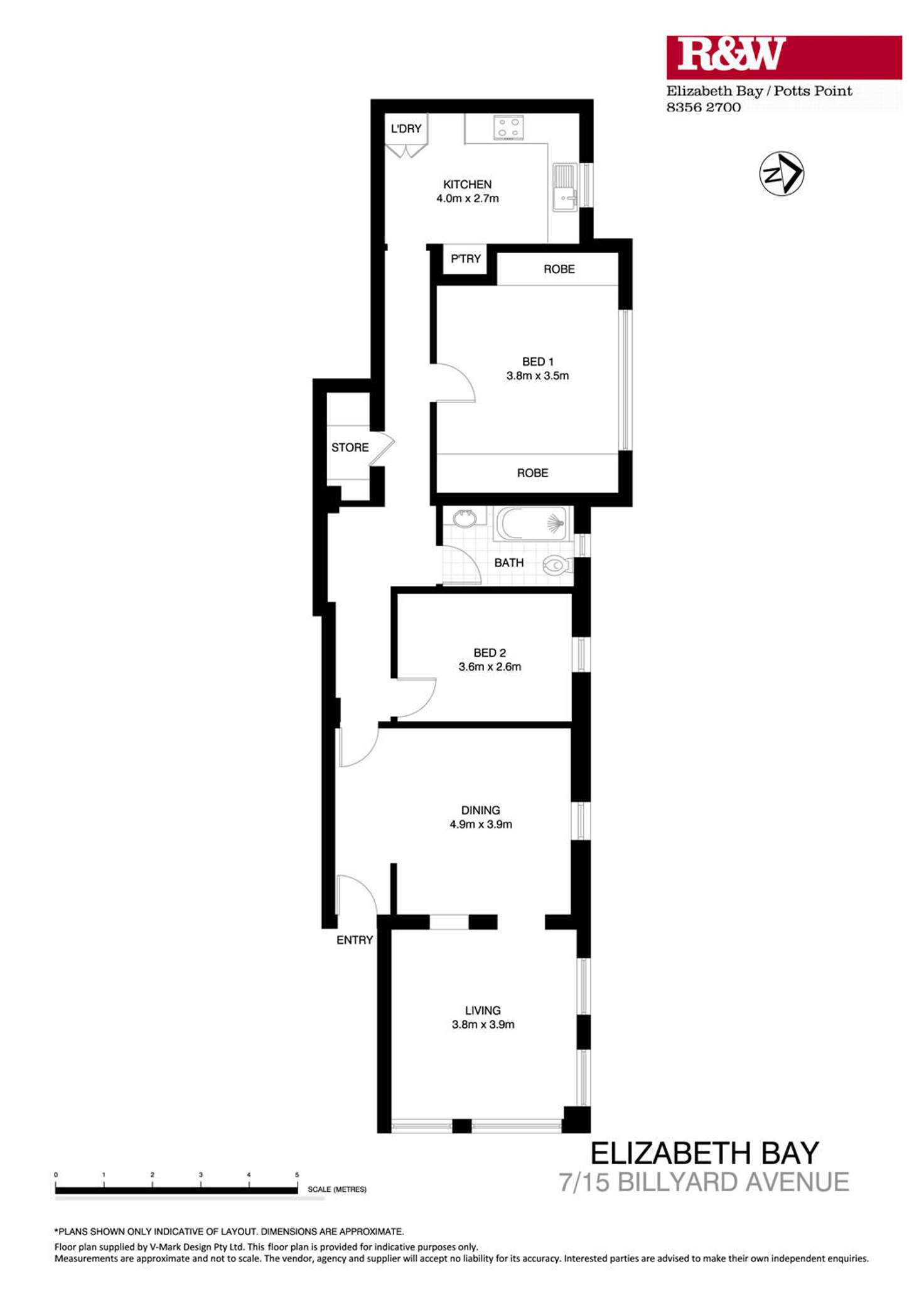 Floorplan of Homely apartment listing, 7/15 Billyard Avenue, Elizabeth Bay NSW 2011