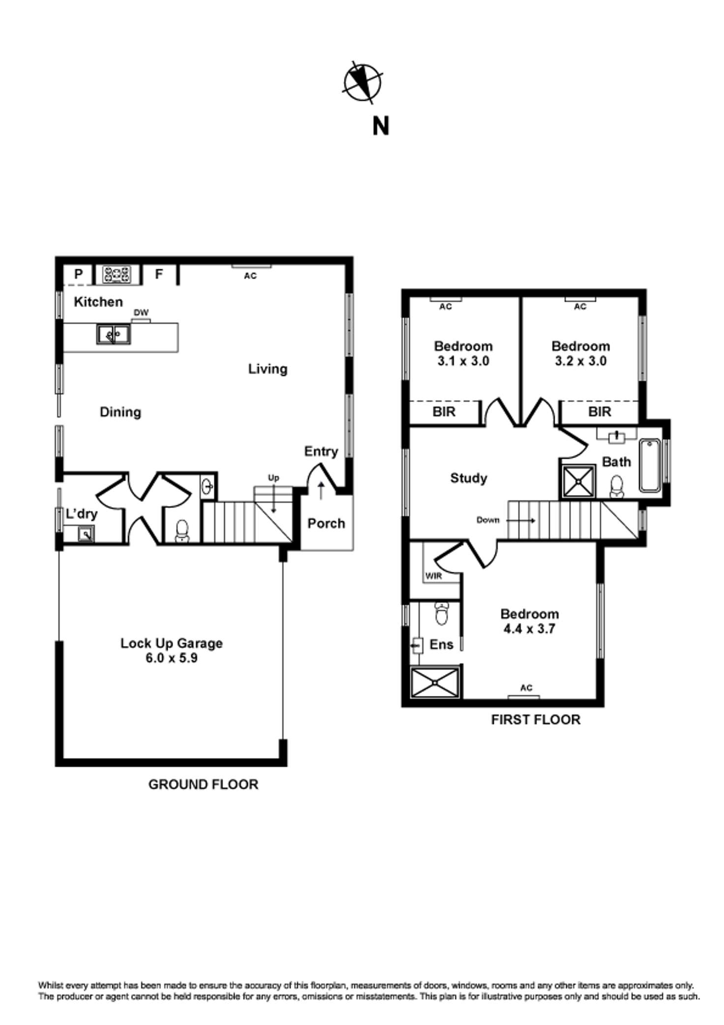 Floorplan of Homely townhouse listing, 2/63 Purnell Street, Altona VIC 3018