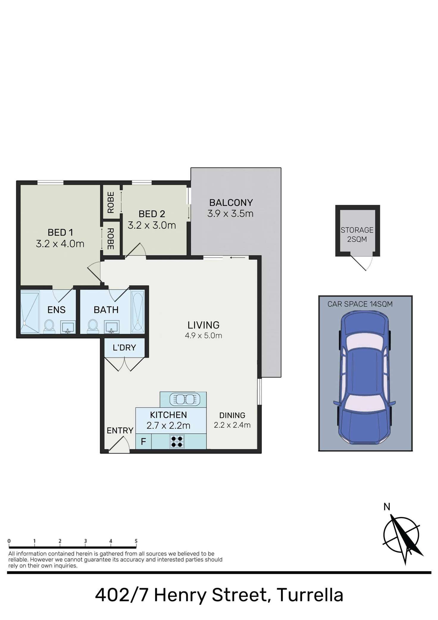 Floorplan of Homely apartment listing, 402/7 Henry Street, Turrella NSW 2205