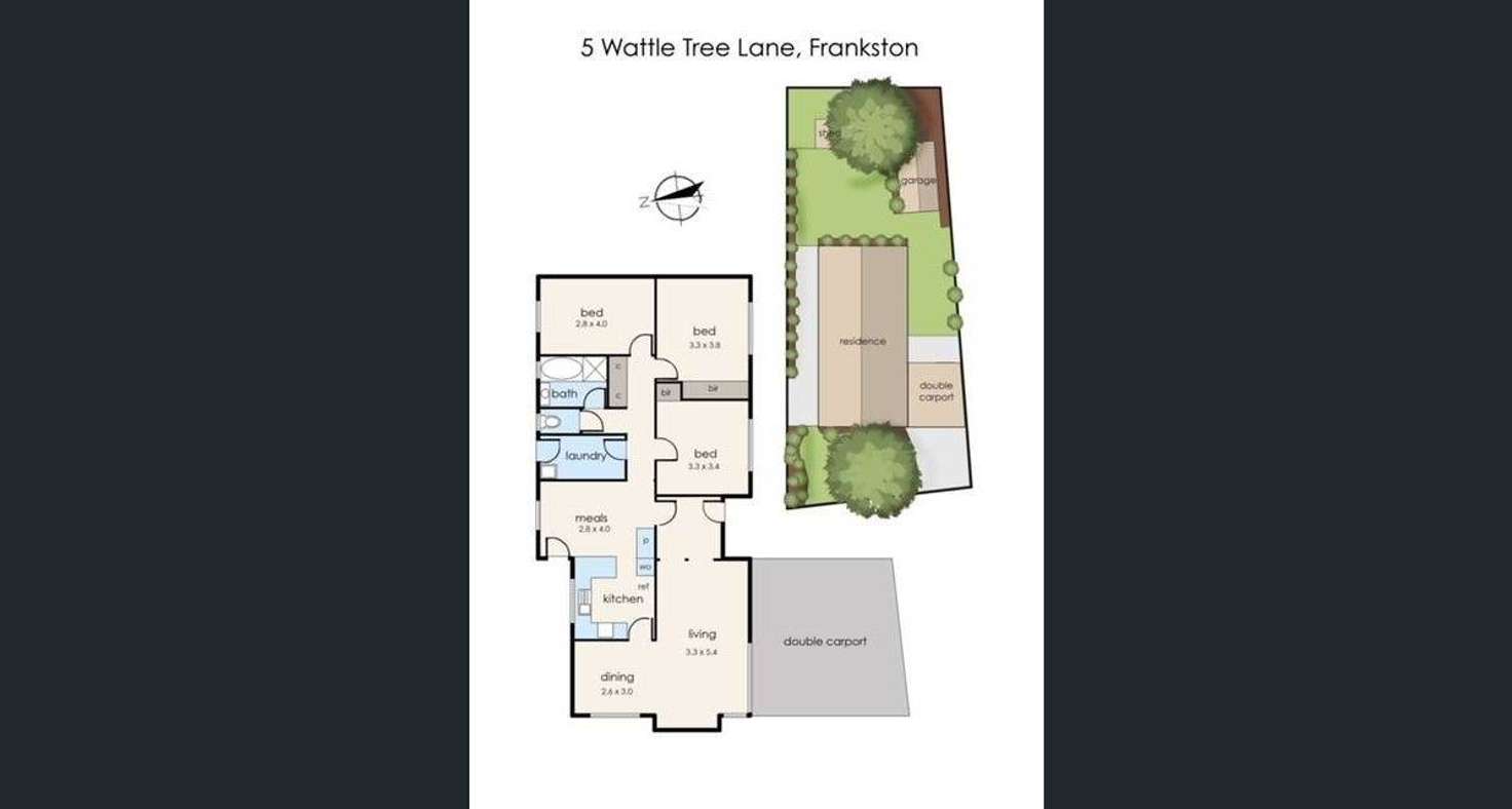 Floorplan of Homely house listing, 5 Wattle Tree Lane, Frankston VIC 3199