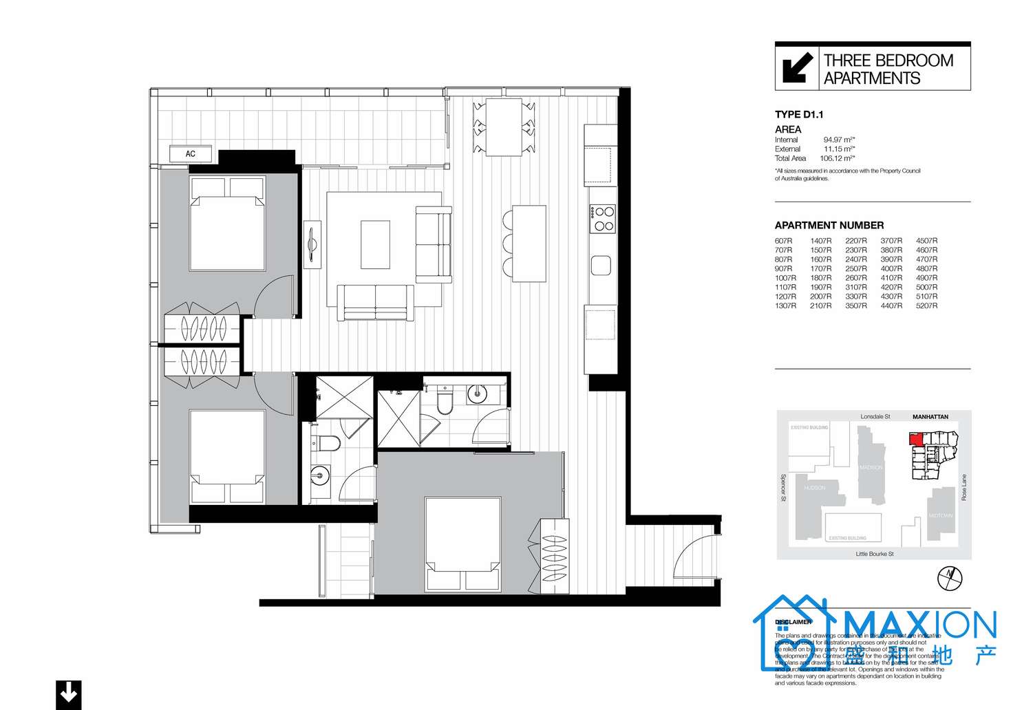 Floorplan of Homely apartment listing, 3507/33 Rose Lane, Melbourne VIC 3000
