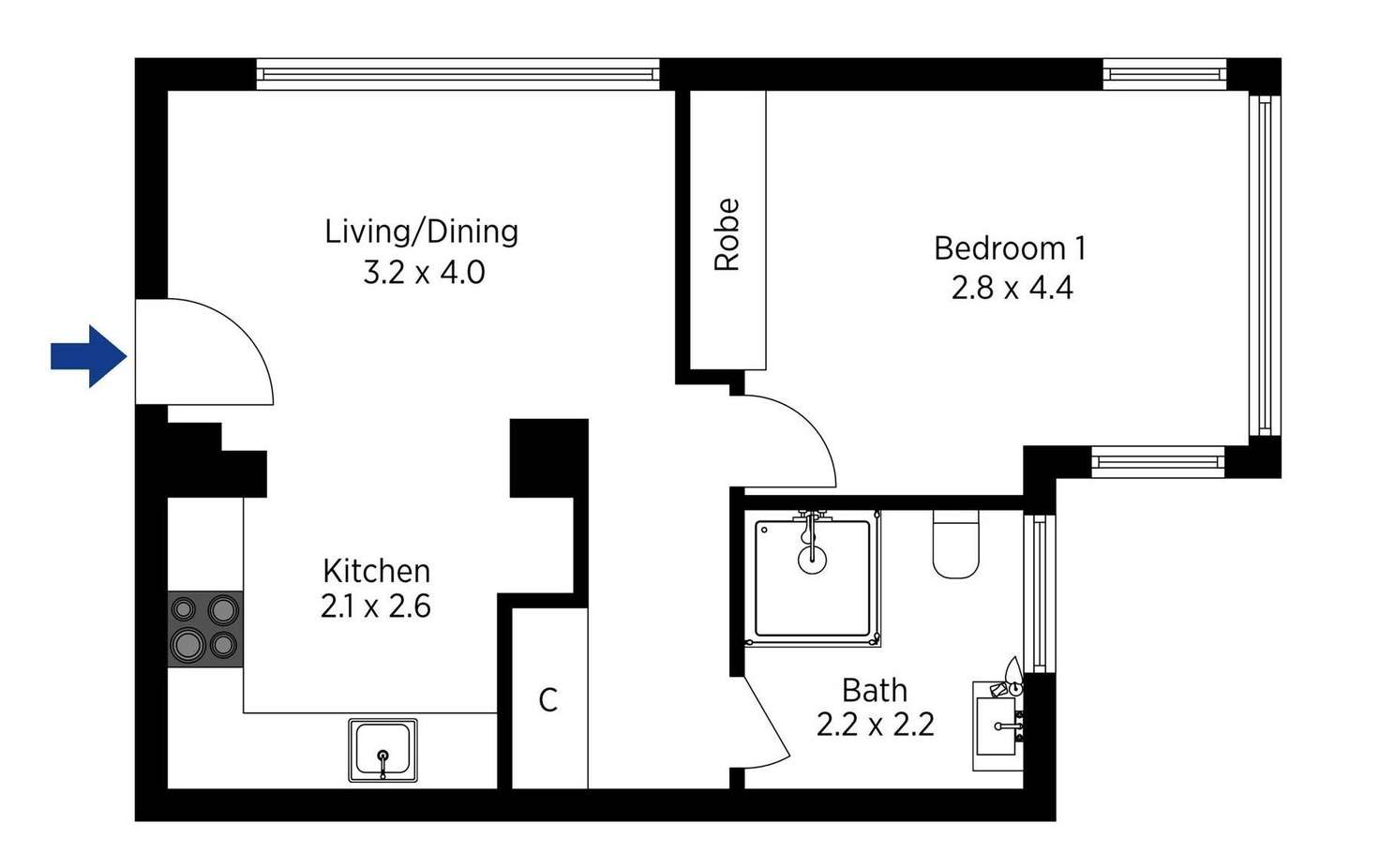 Floorplan of Homely unit listing, 10/4 Echo Point Road, Katoomba NSW 2780