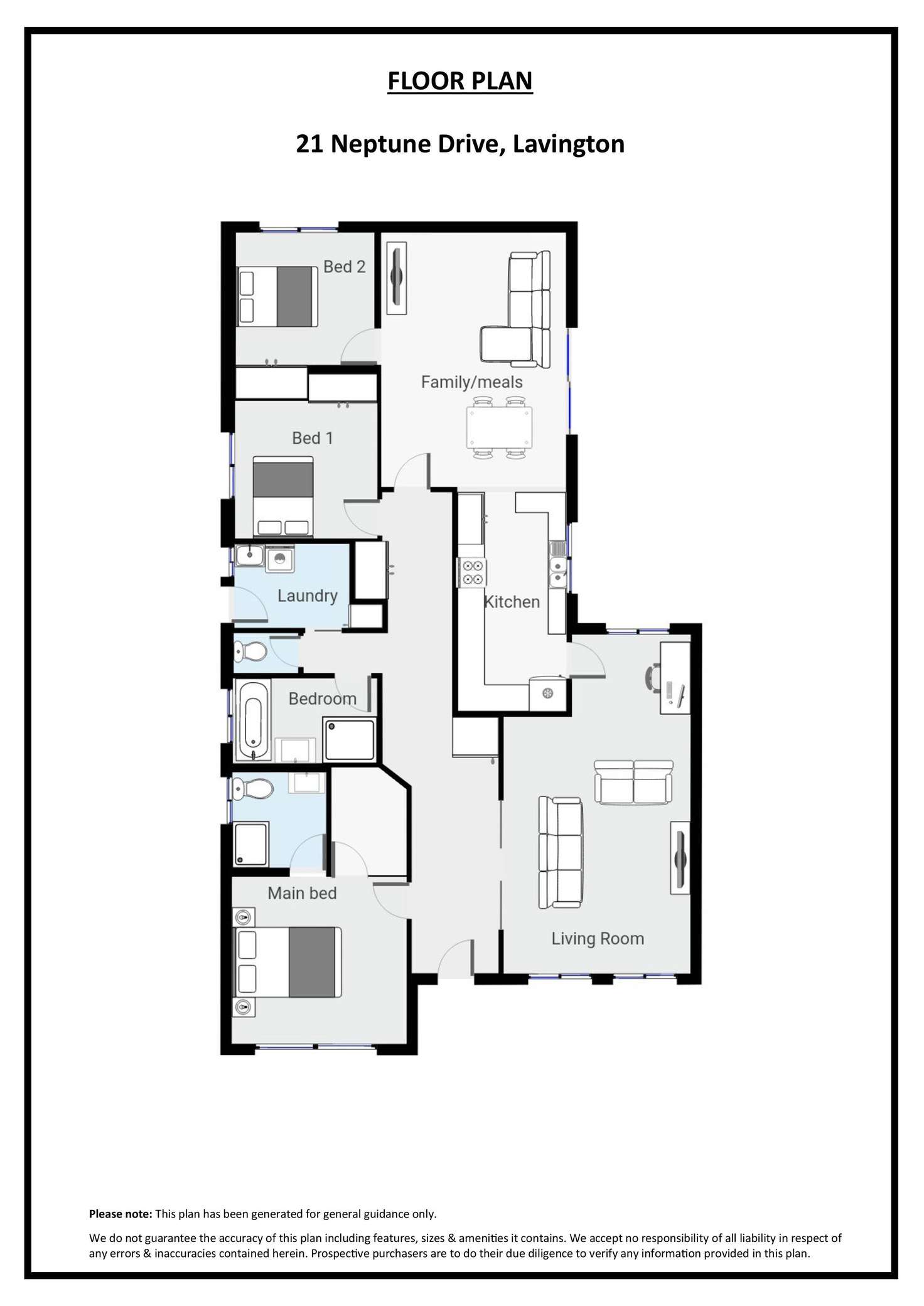 Floorplan of Homely house listing, 21 Neptune Drive, Lavington NSW 2641