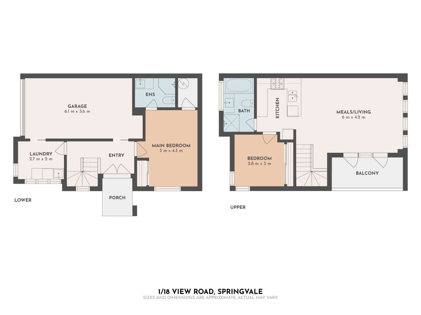 Floorplan of Homely townhouse listing, 1/18 View Road, Springvale VIC 3171