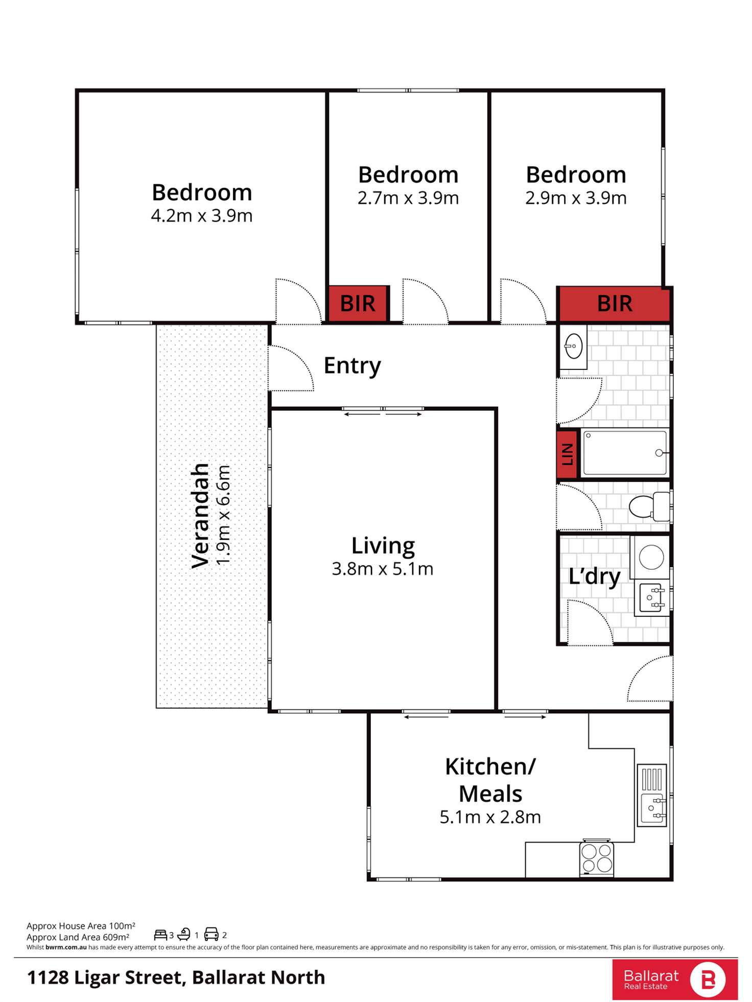 Floorplan of Homely house listing, 1128 Ligar Street, Ballarat North VIC 3350