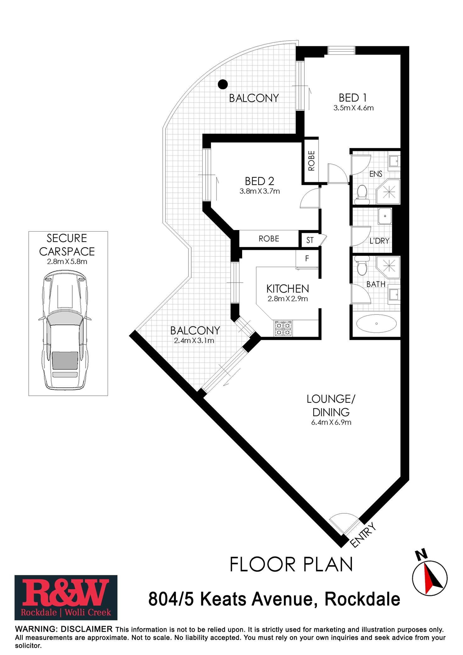 Floorplan of Homely apartment listing, 804/5 Keats Avenue, Rockdale NSW 2216