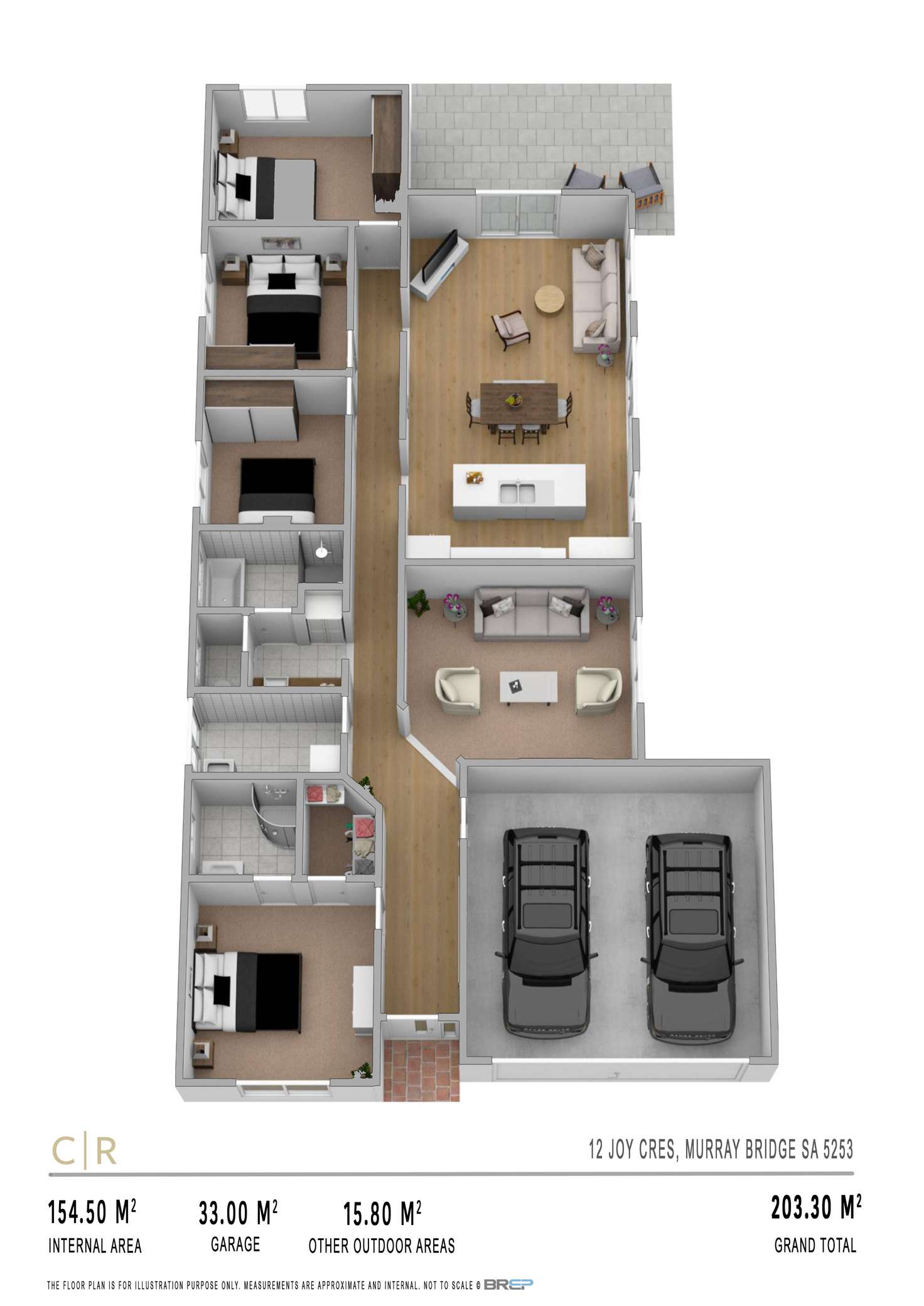 Floorplan of Homely house listing, 12 Joy Crescent, Murray Bridge SA 5253