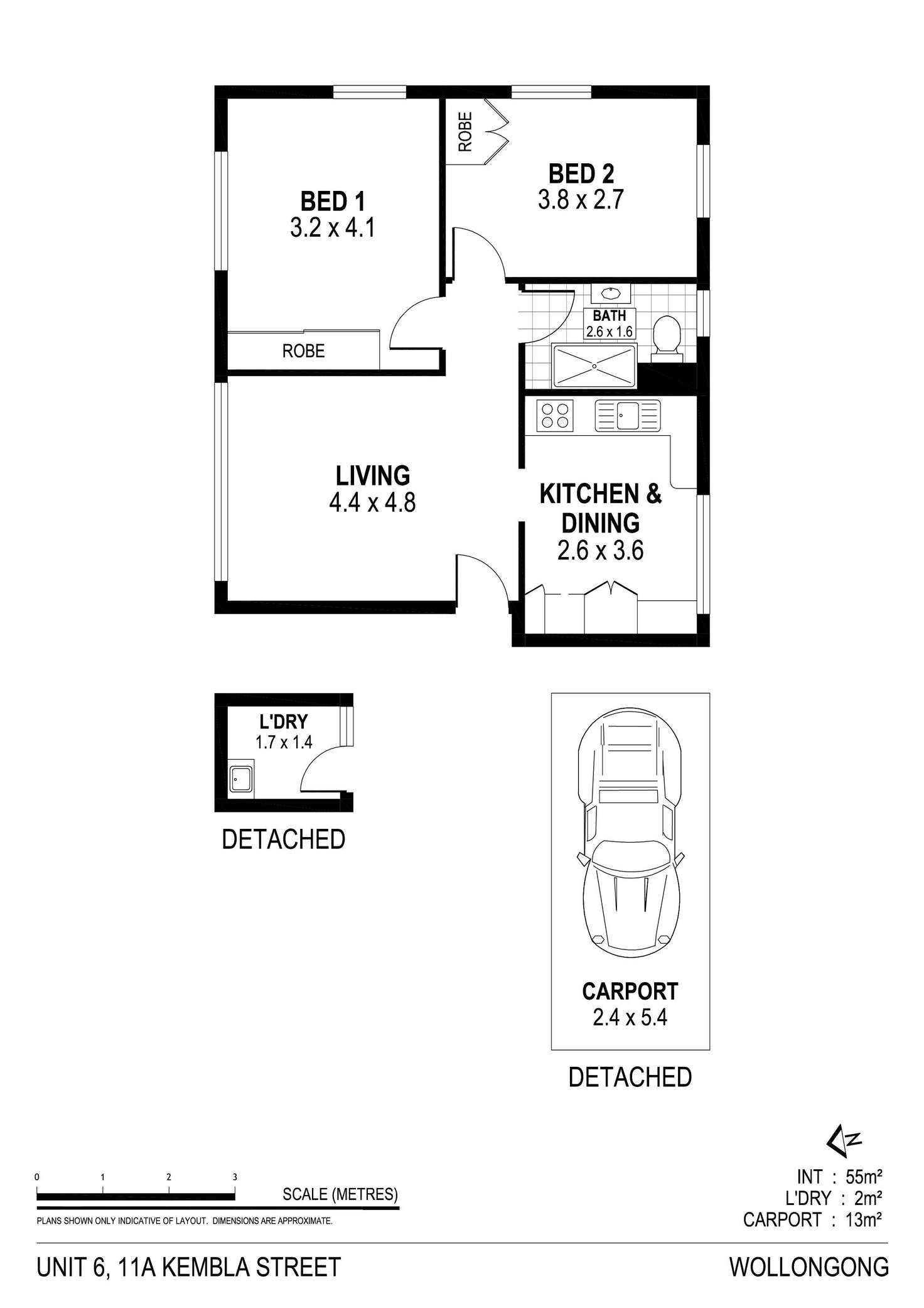 Floorplan of Homely unit listing, 6/11A Kembla Street, Wollongong NSW 2500