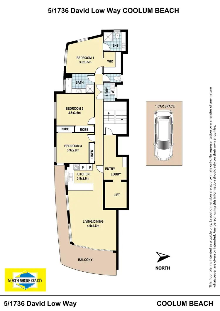 Floorplan of Homely unit listing, Level 3/5/1736 David Low Way, Coolum Beach QLD 4573