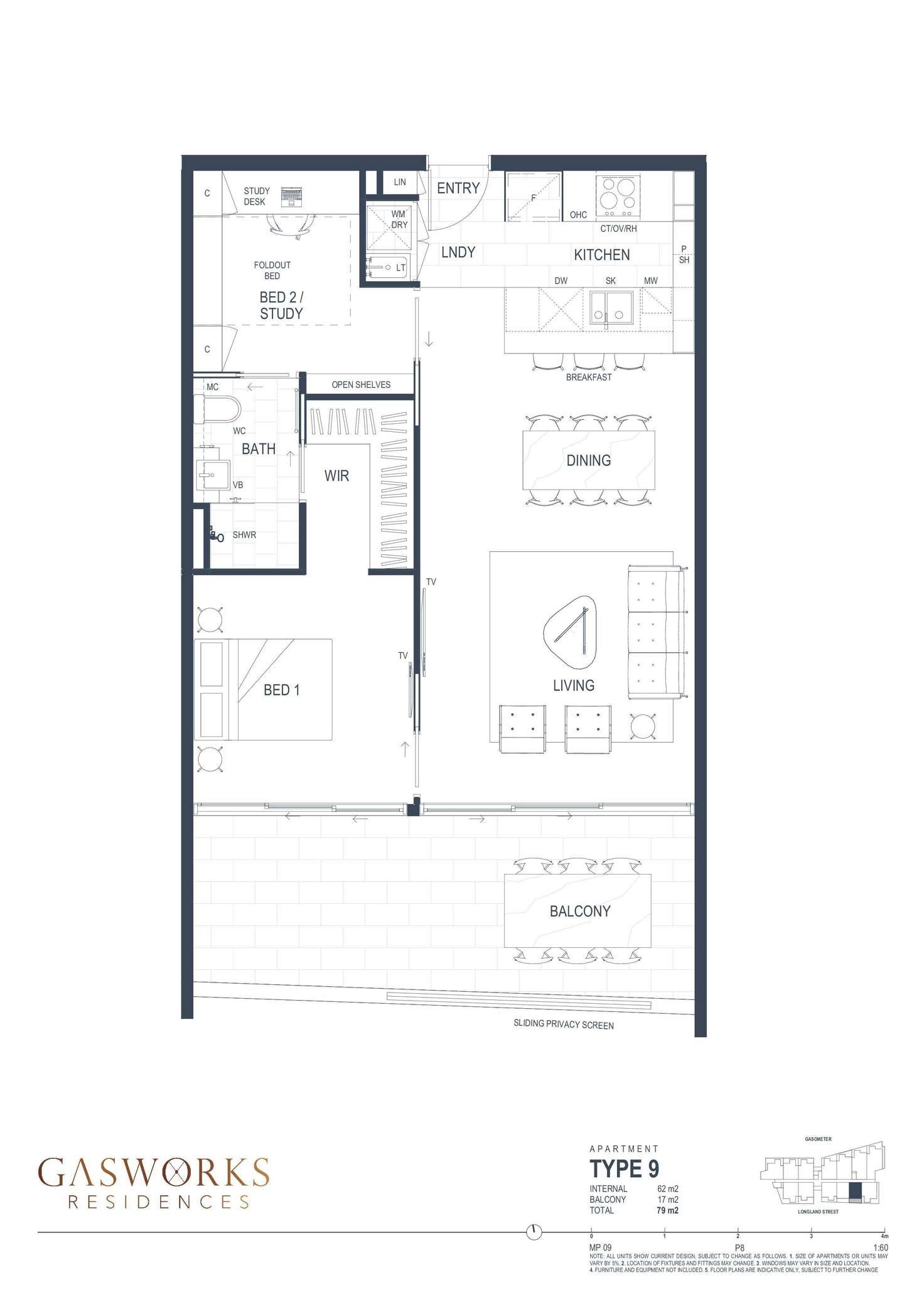Floorplan of Homely apartment listing, 209/70 Longland Street, Newstead QLD 4006