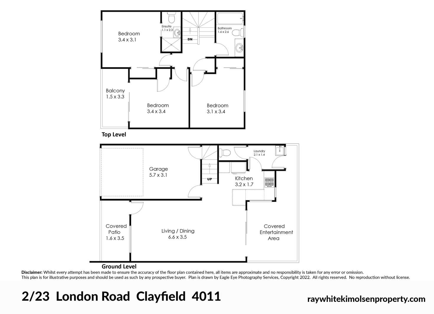Floorplan of Homely townhouse listing, 2/23 London Road, Clayfield QLD 4011