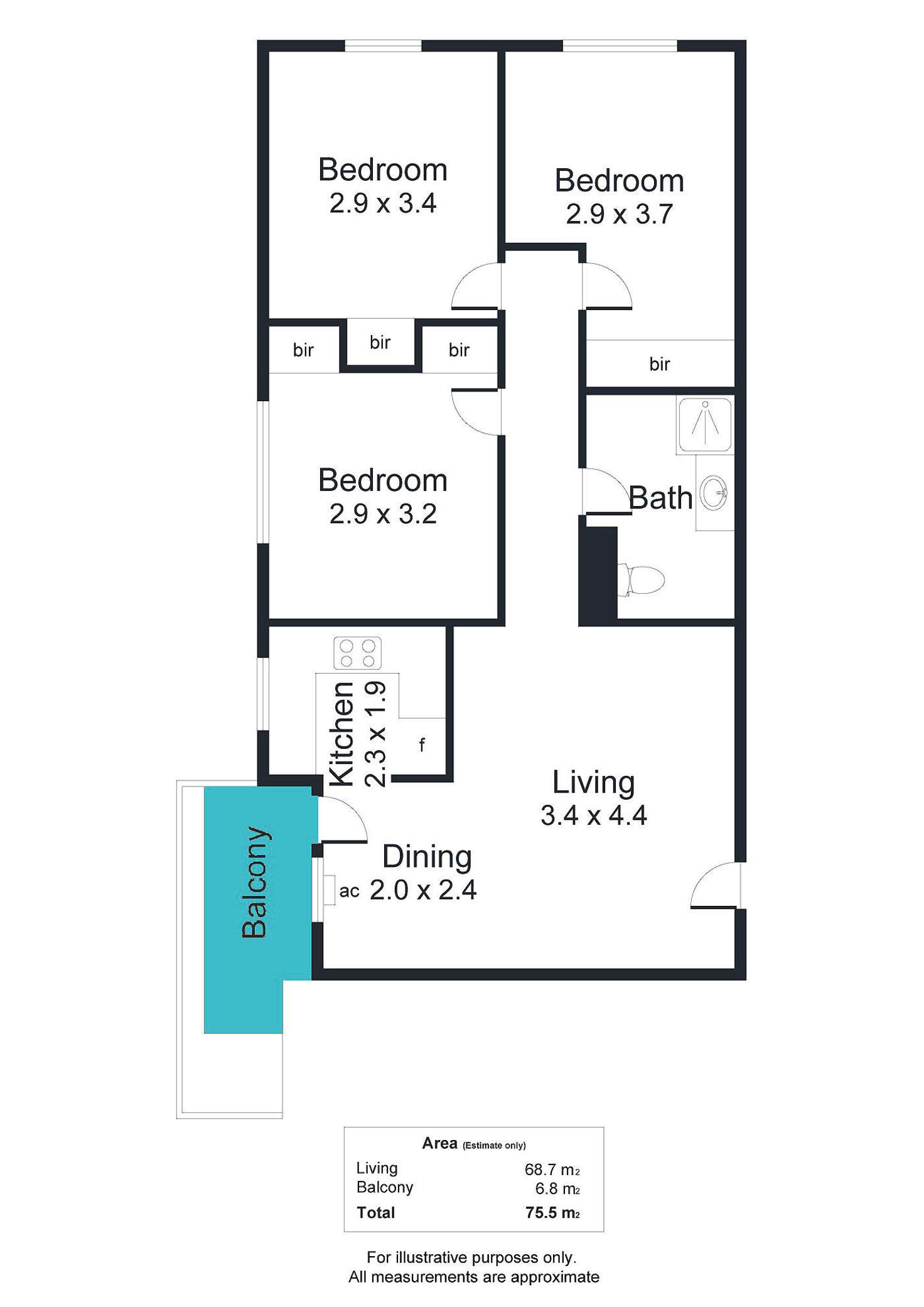 Floorplan of Homely apartment listing, 10/34 Nile Street, Glenelg SA 5045