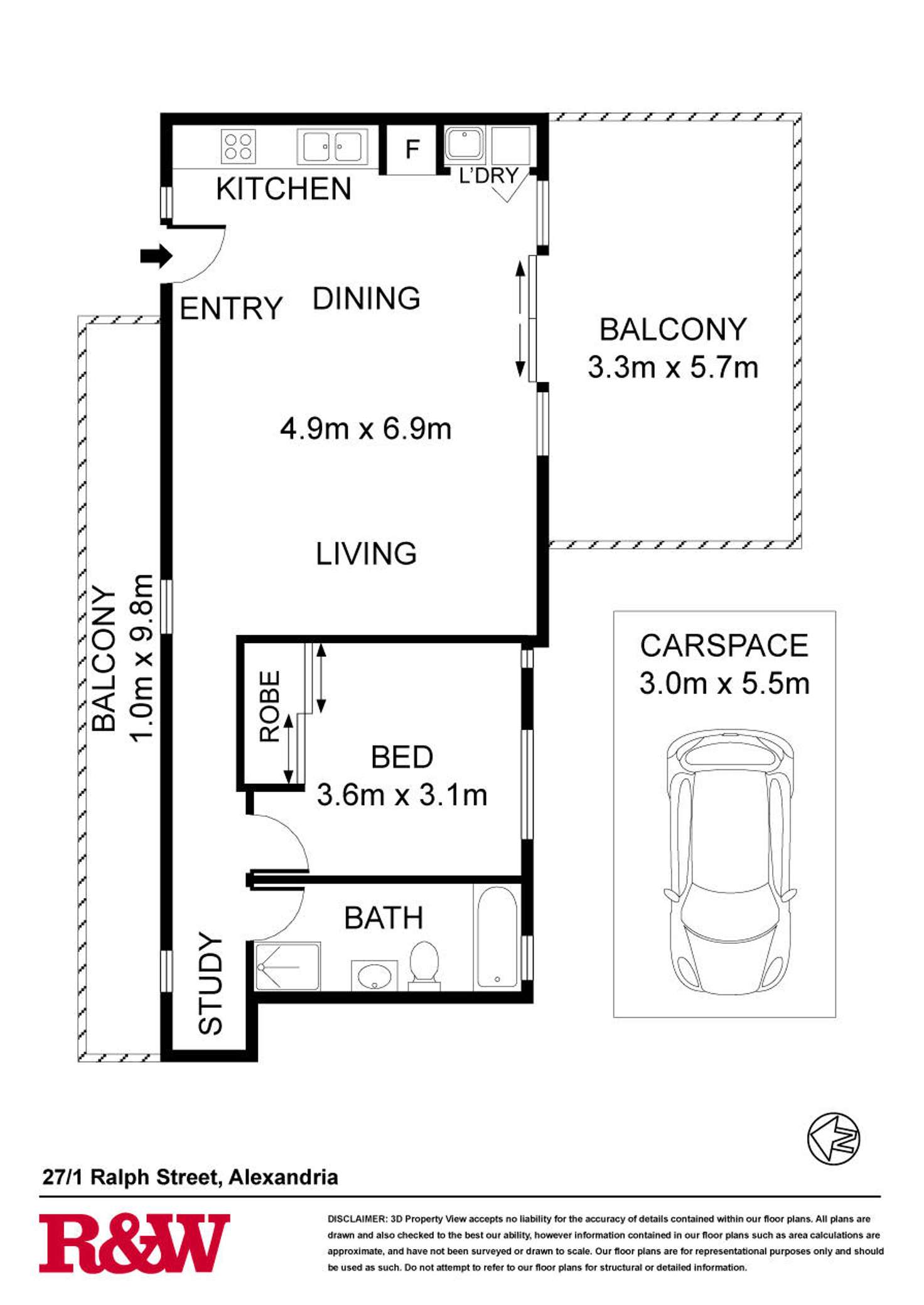 Floorplan of Homely apartment listing, 27/1 Ralph Street, Alexandria NSW 2015