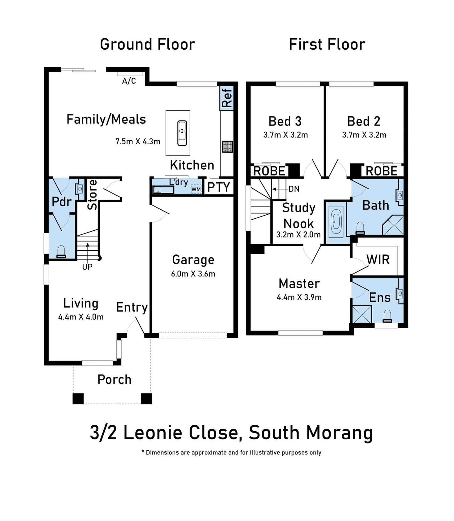 Floorplan of Homely townhouse listing, 3/2 Leonie Close, South Morang VIC 3752