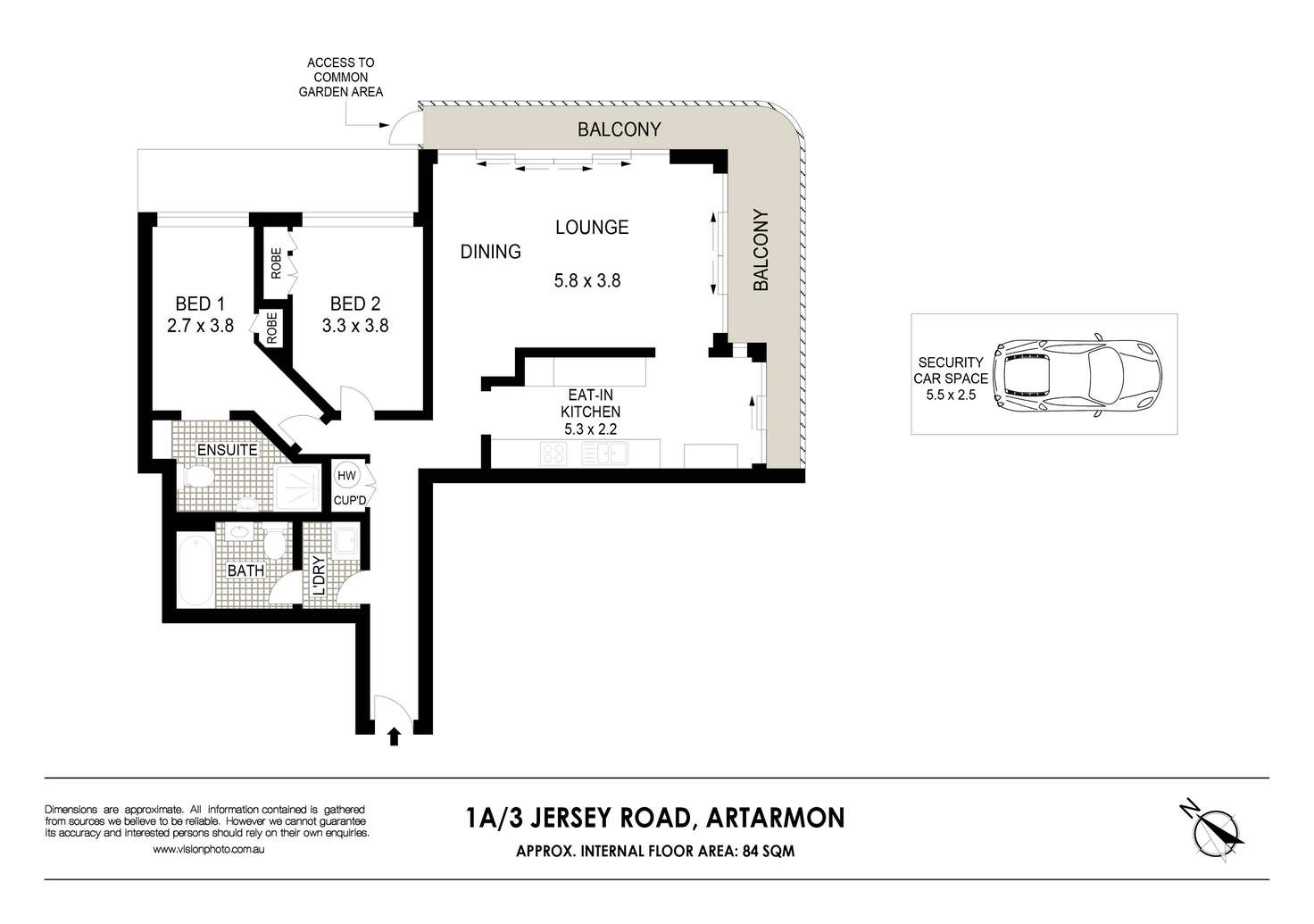 Floorplan of Homely apartment listing, Level 1/1a/3 Jersey Road, Artarmon NSW 2064