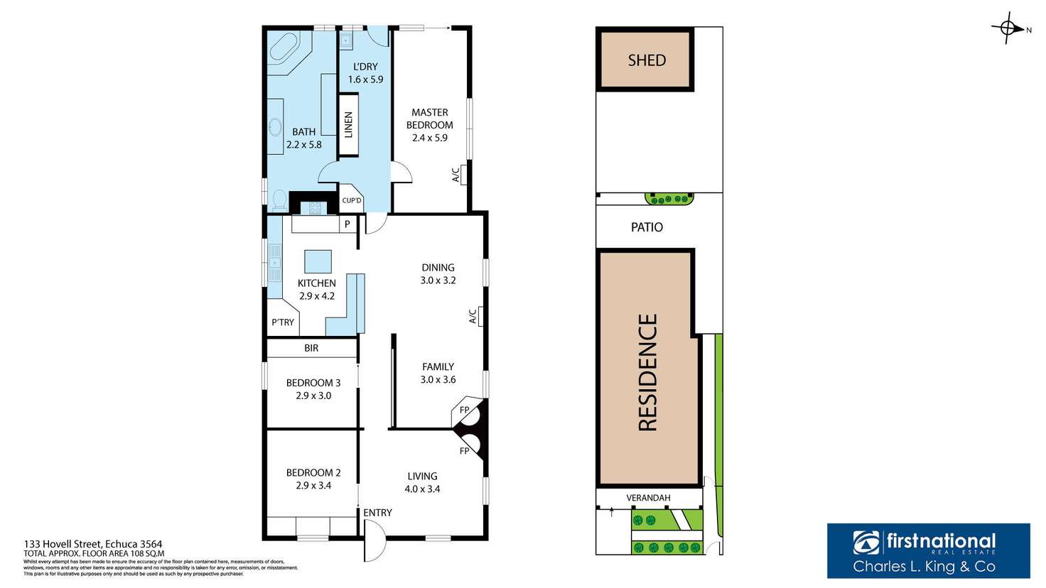 Floorplan of Homely house listing, 133 Hovell Street, Echuca VIC 3564