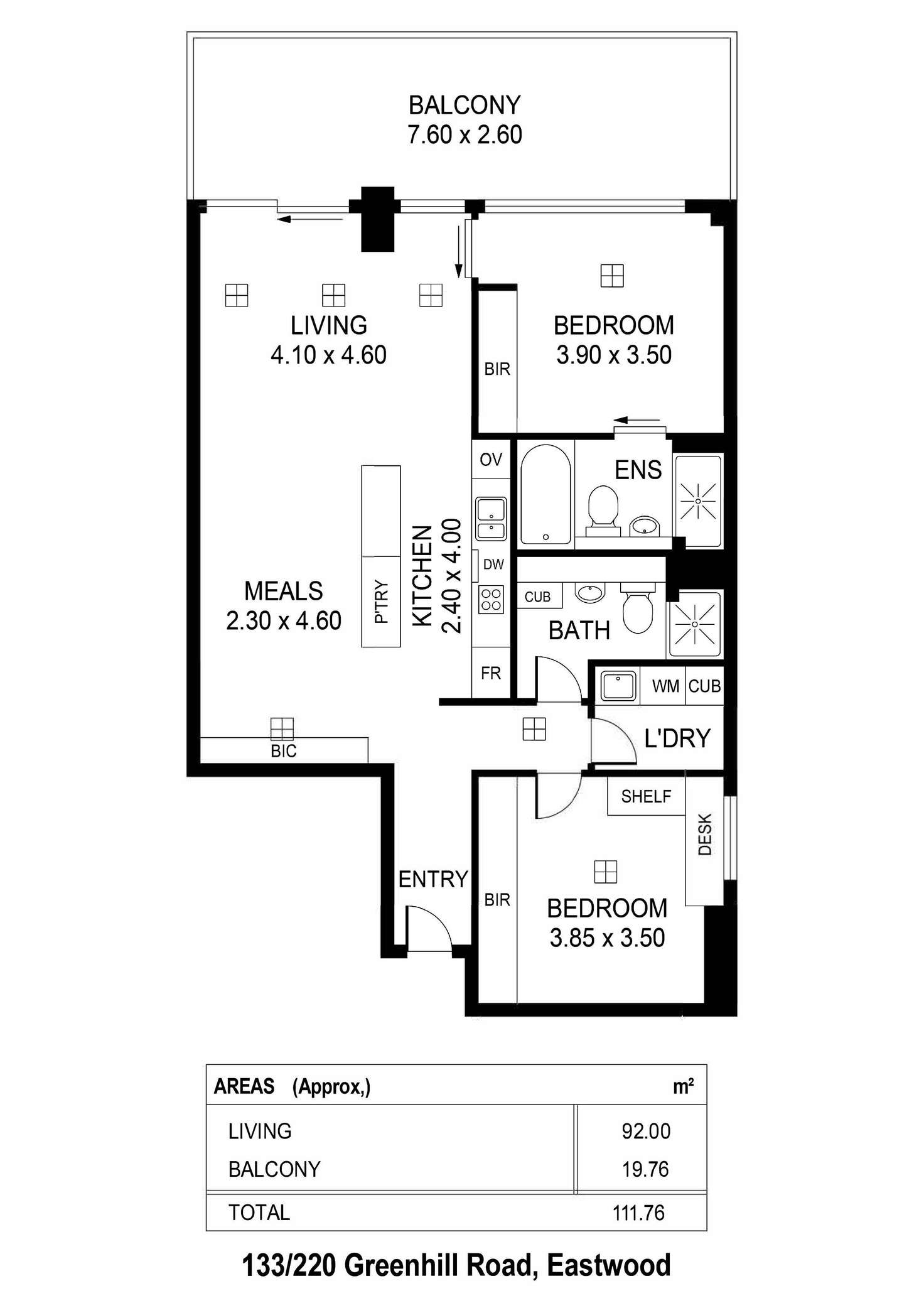 Floorplan of Homely apartment listing, 133/220 Greenhill Road, Eastwood SA 5063