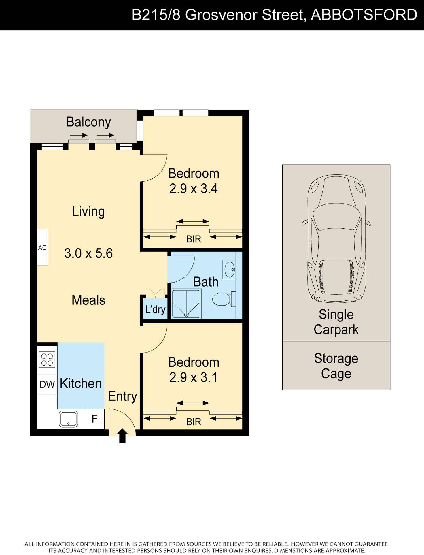 Floorplan of Homely apartment listing, B215/8 Grosvenor Street, Abbotsford VIC 3067