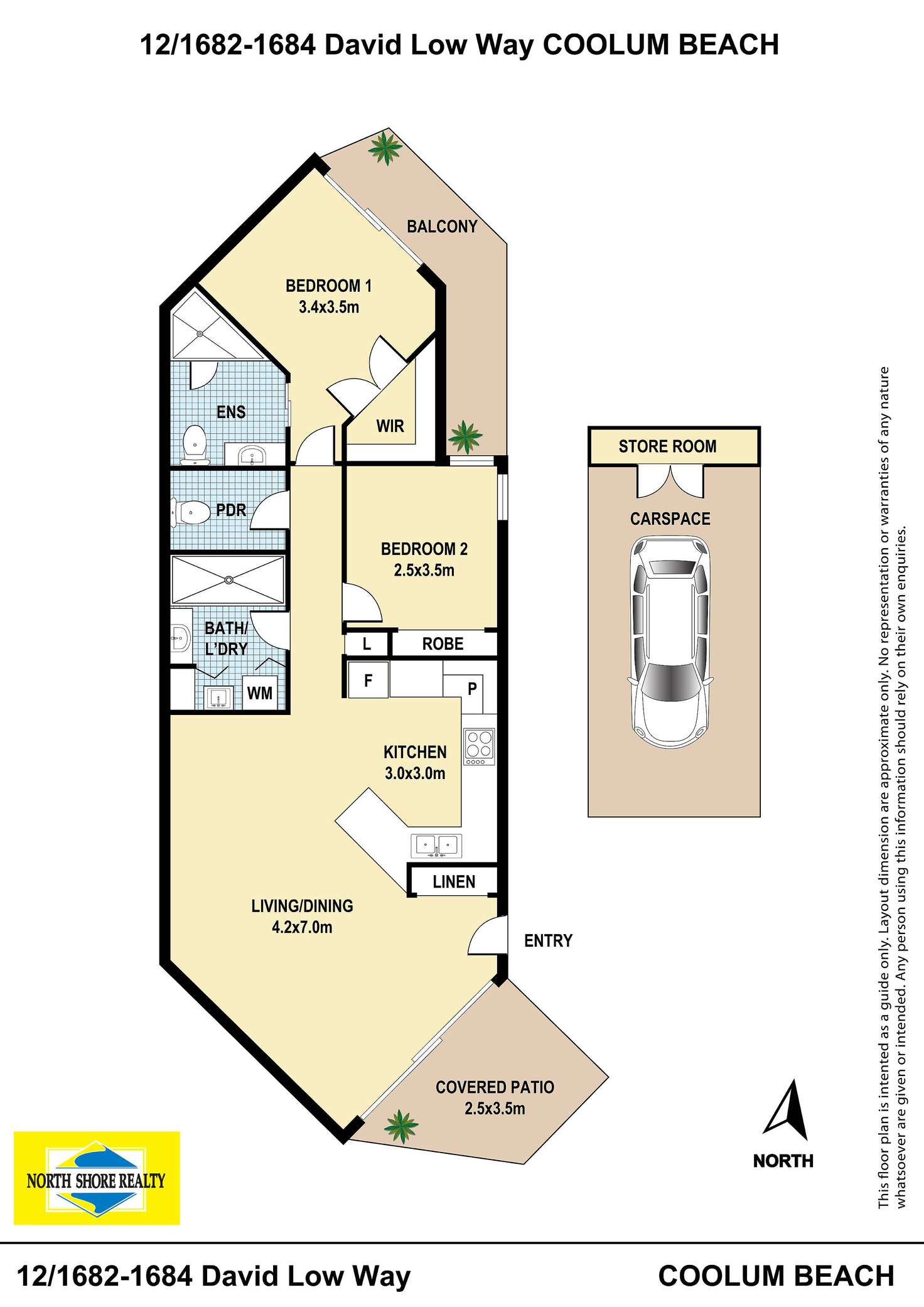 Floorplan of Homely unit listing, 12/1682 David Low Way, Coolum Beach QLD 4573
