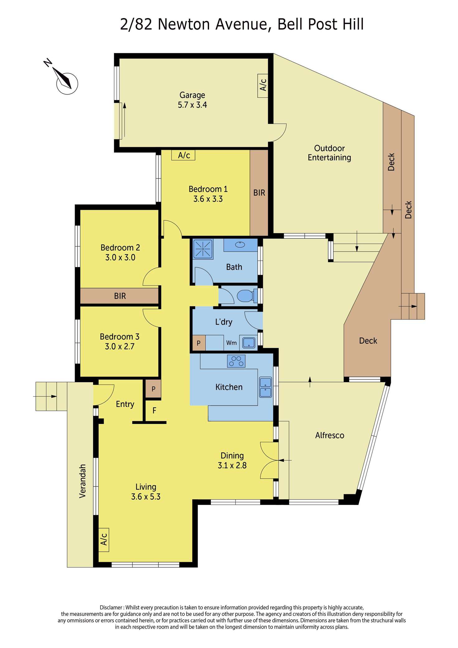 Floorplan of Homely unit listing, 2/82 Newton Avenue, Bell Post Hill VIC 3215