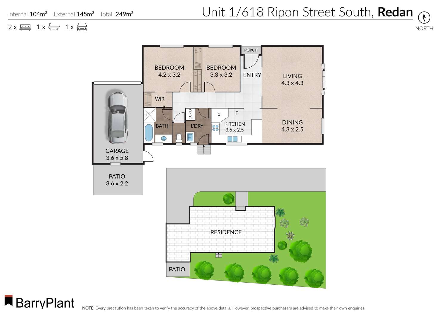 Floorplan of Homely unit listing, 1/618 Ripon Street South, Redan VIC 3350