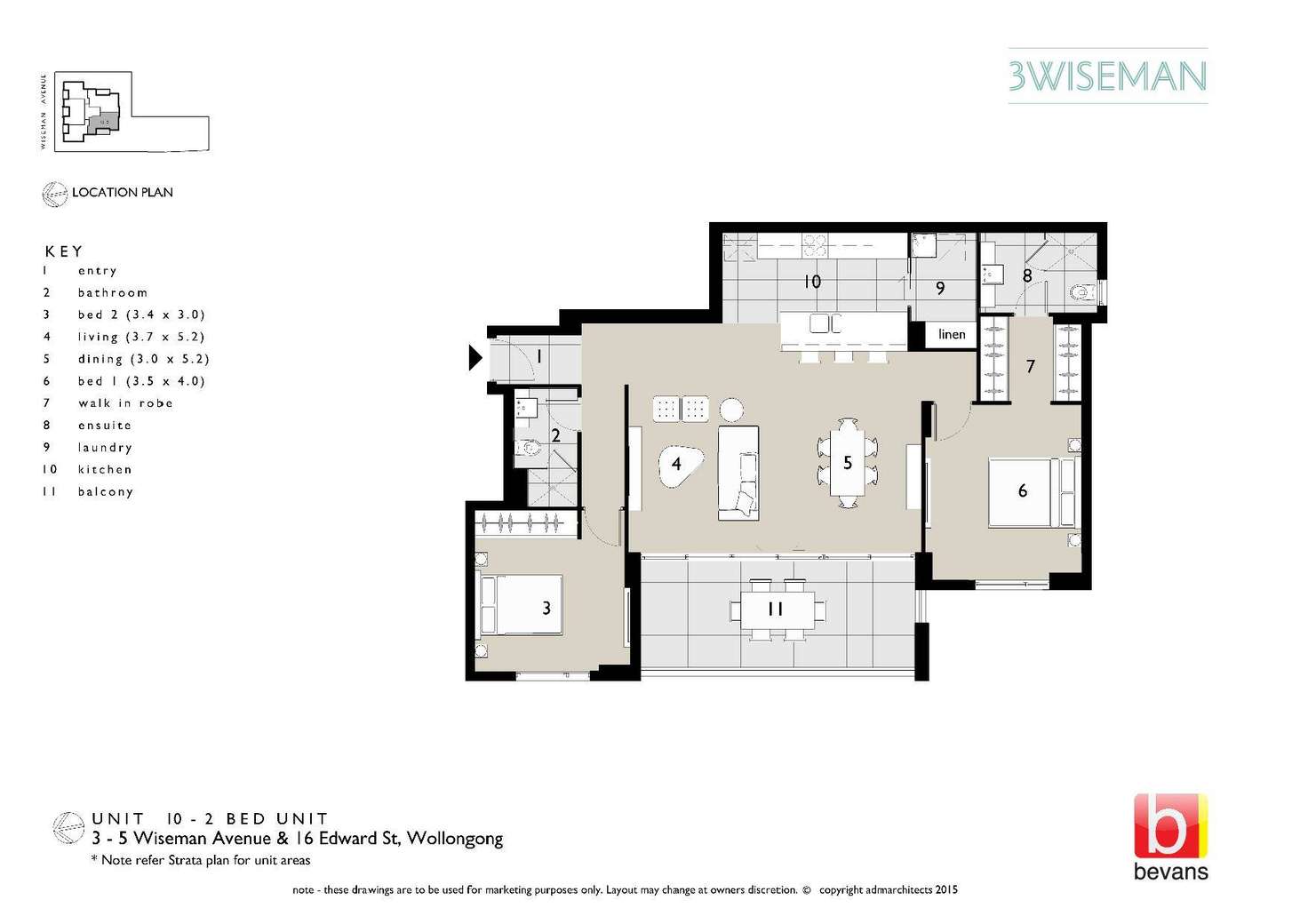 Floorplan of Homely unit listing, 10/3-5 Wiseman Avenue, Wollongong NSW 2500