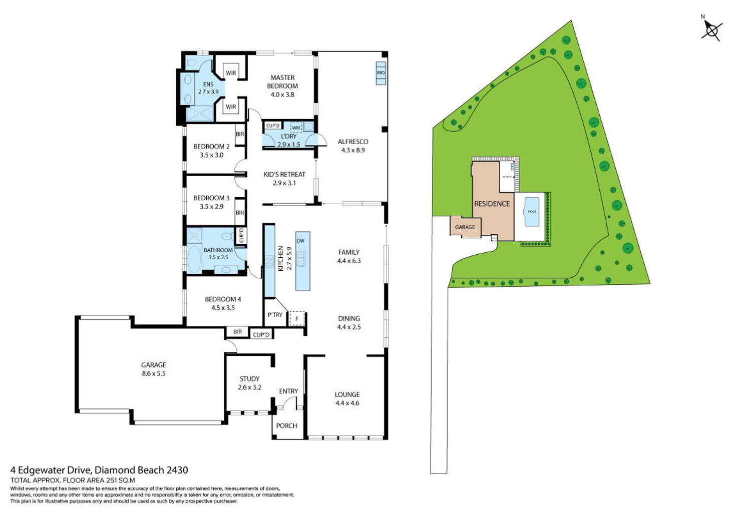 Floorplan of Homely house listing, 4 Edgewater Drive, Diamond Beach NSW 2430