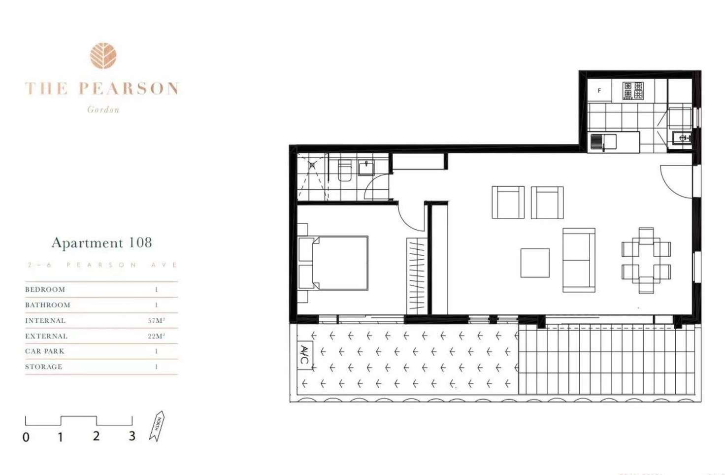 Floorplan of Homely apartment listing, 108/2-6 Pearson Avenue, Gordon NSW 2072
