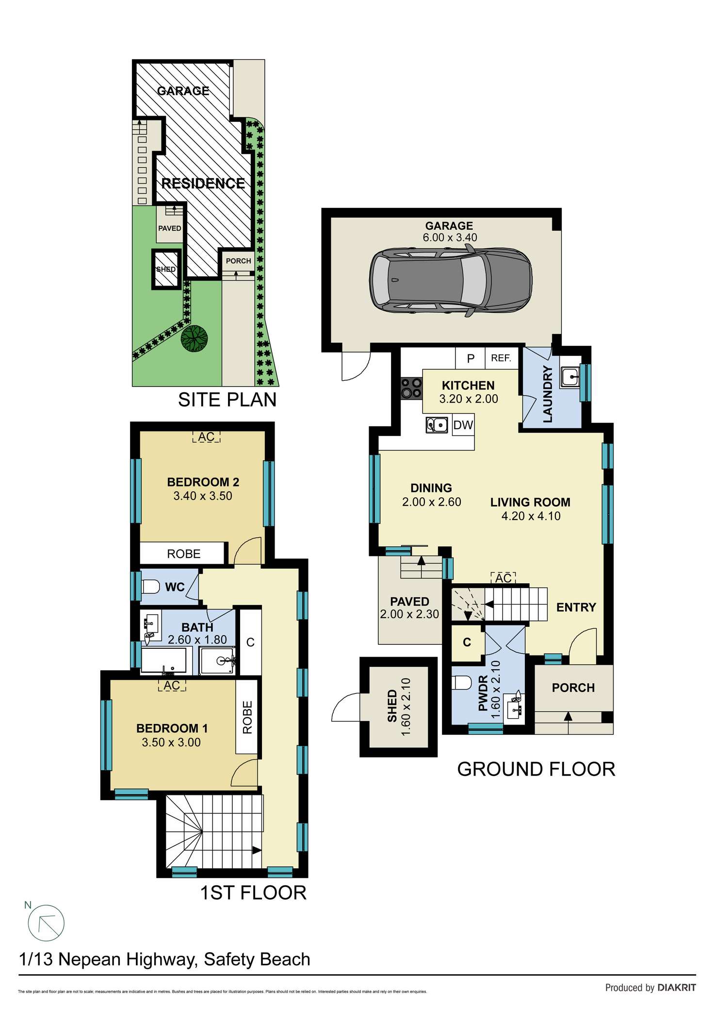 Floorplan of Homely townhouse listing, 1/13 Nepean Highway, Safety Beach VIC 3936