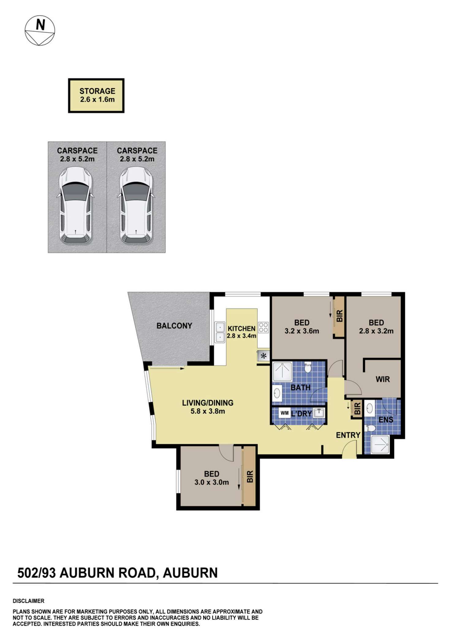 Floorplan of Homely unit listing, 502/93 Auburn Road, Auburn NSW 2144