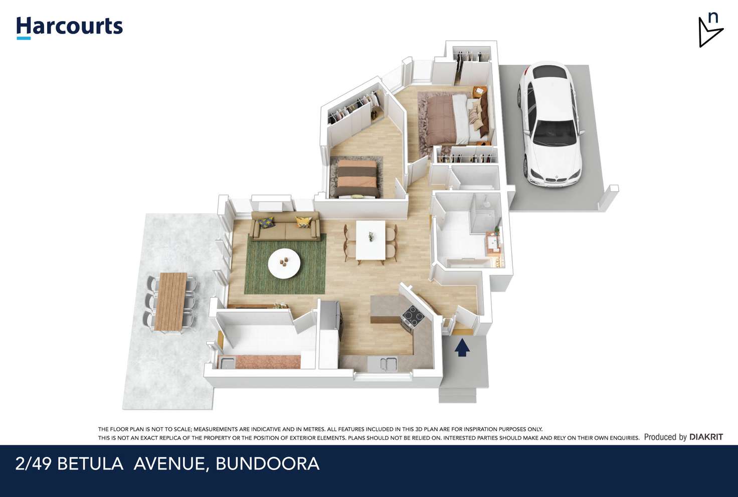 Floorplan of Homely unit listing, 2/49 Betula Avenue, Bundoora VIC 3083