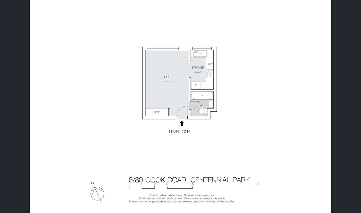 Floorplan of Homely studio listing, 6/80 Cook Road, Centennial Park NSW 2021