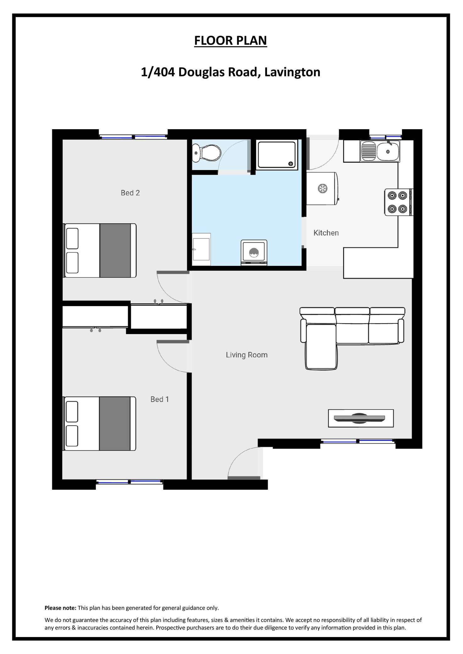 Floorplan of Homely unit listing, 1/404 Douglas Road, Lavington NSW 2641