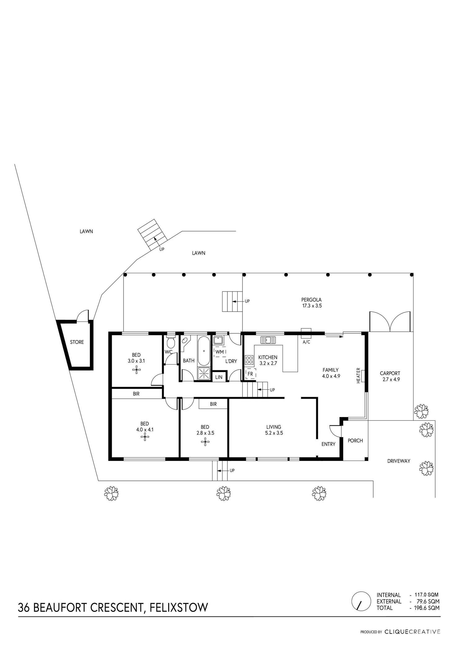 Floorplan of Homely house listing, 36 Beaufort Crescent, Felixstow SA 5070