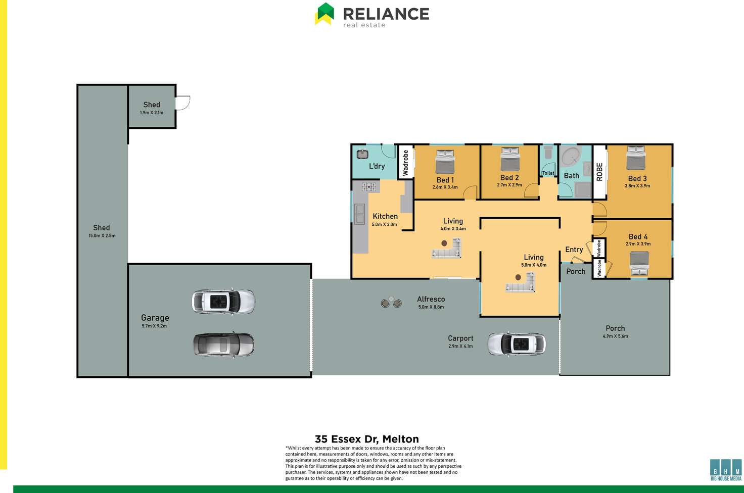 Floorplan of Homely house listing, 35 Essex Drive, Melton VIC 3337