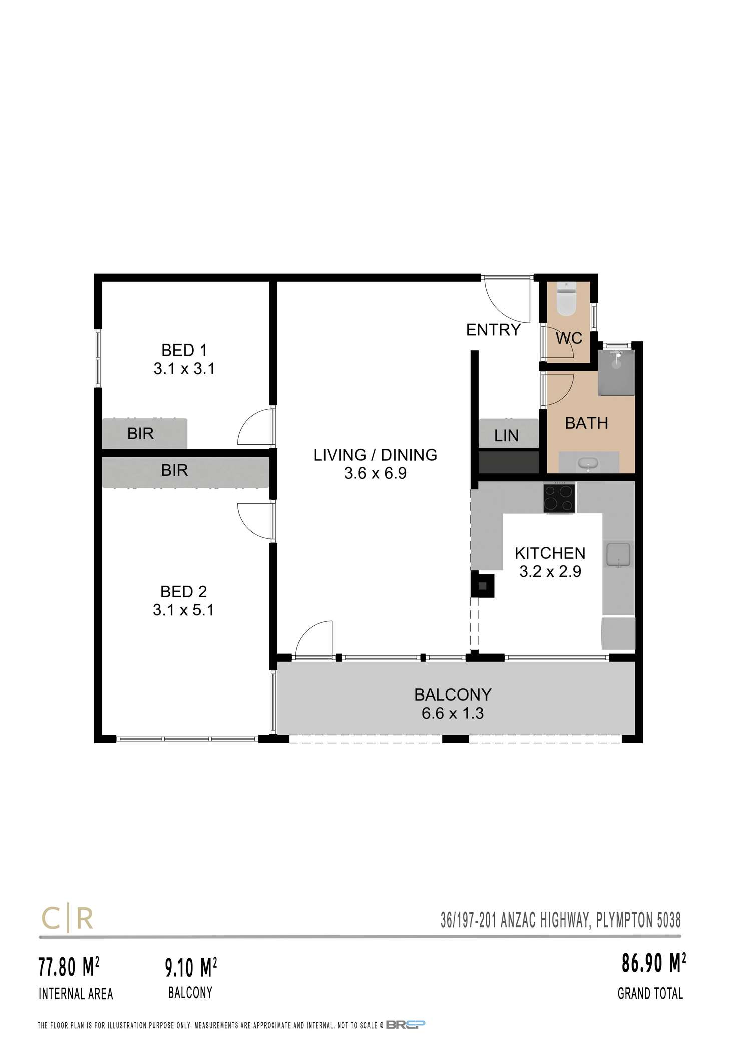 Floorplan of Homely unit listing, 36/197 Anzac Highway, Plympton SA 5038