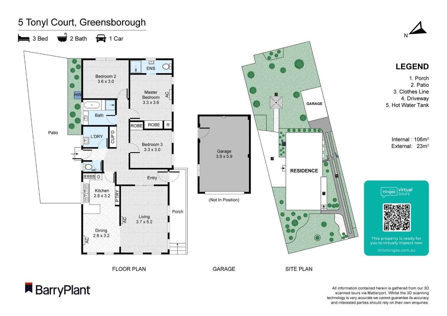 Floorplan of Homely house listing, 5 Tonyl Court, Greensborough VIC 3088