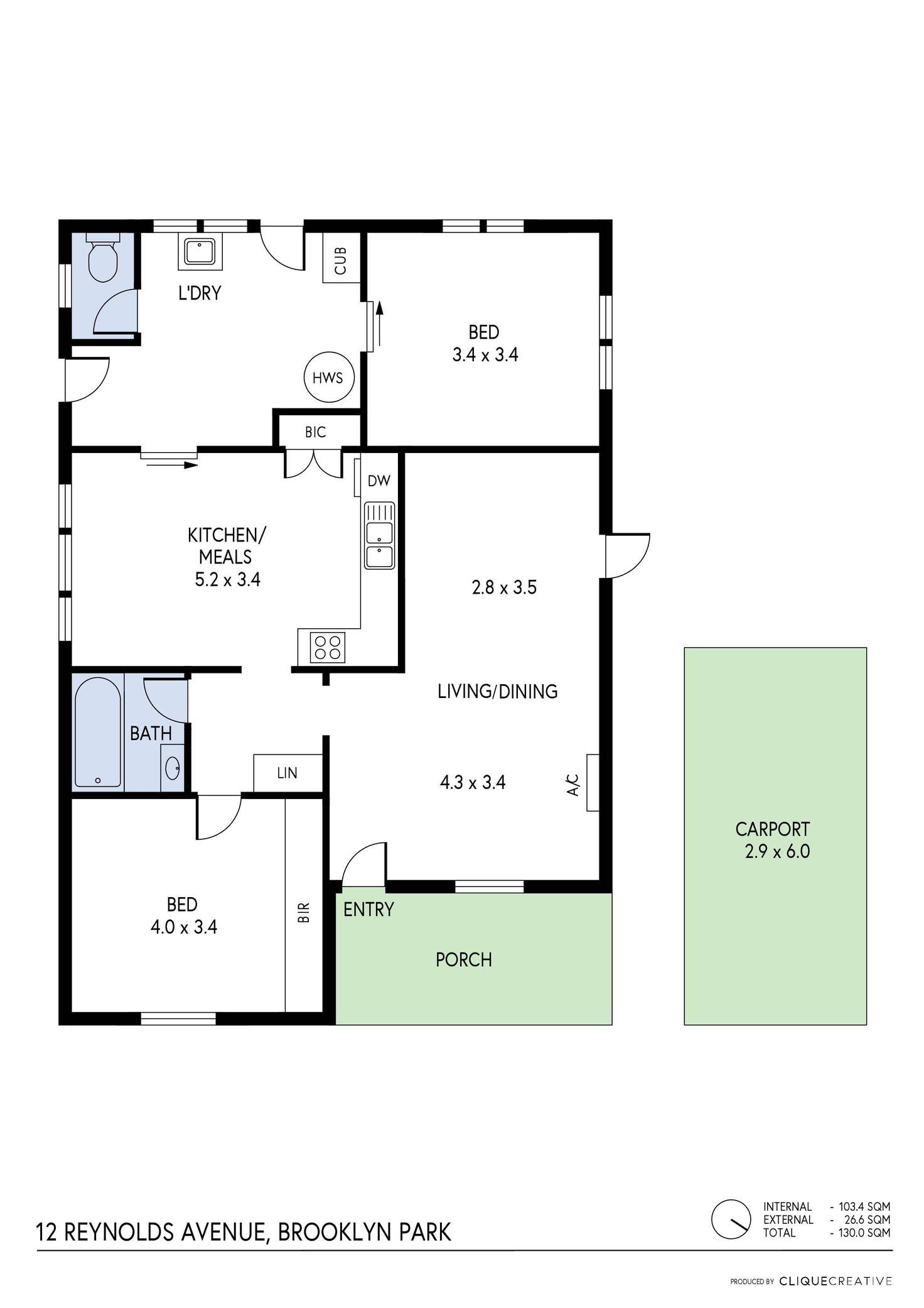 Floorplan of Homely house listing, 12 Reynolds Avenue, Brooklyn Park SA 5032