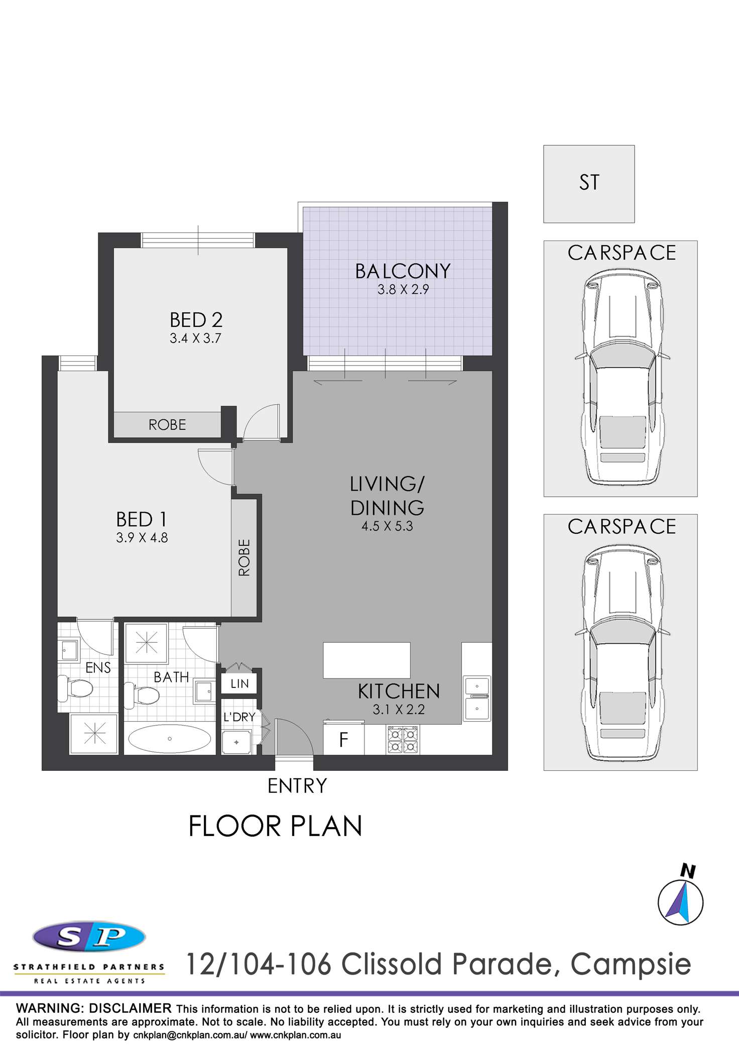 Floorplan of Homely unit listing, 12/104-106 Clissold Parade, Campsie NSW 2194