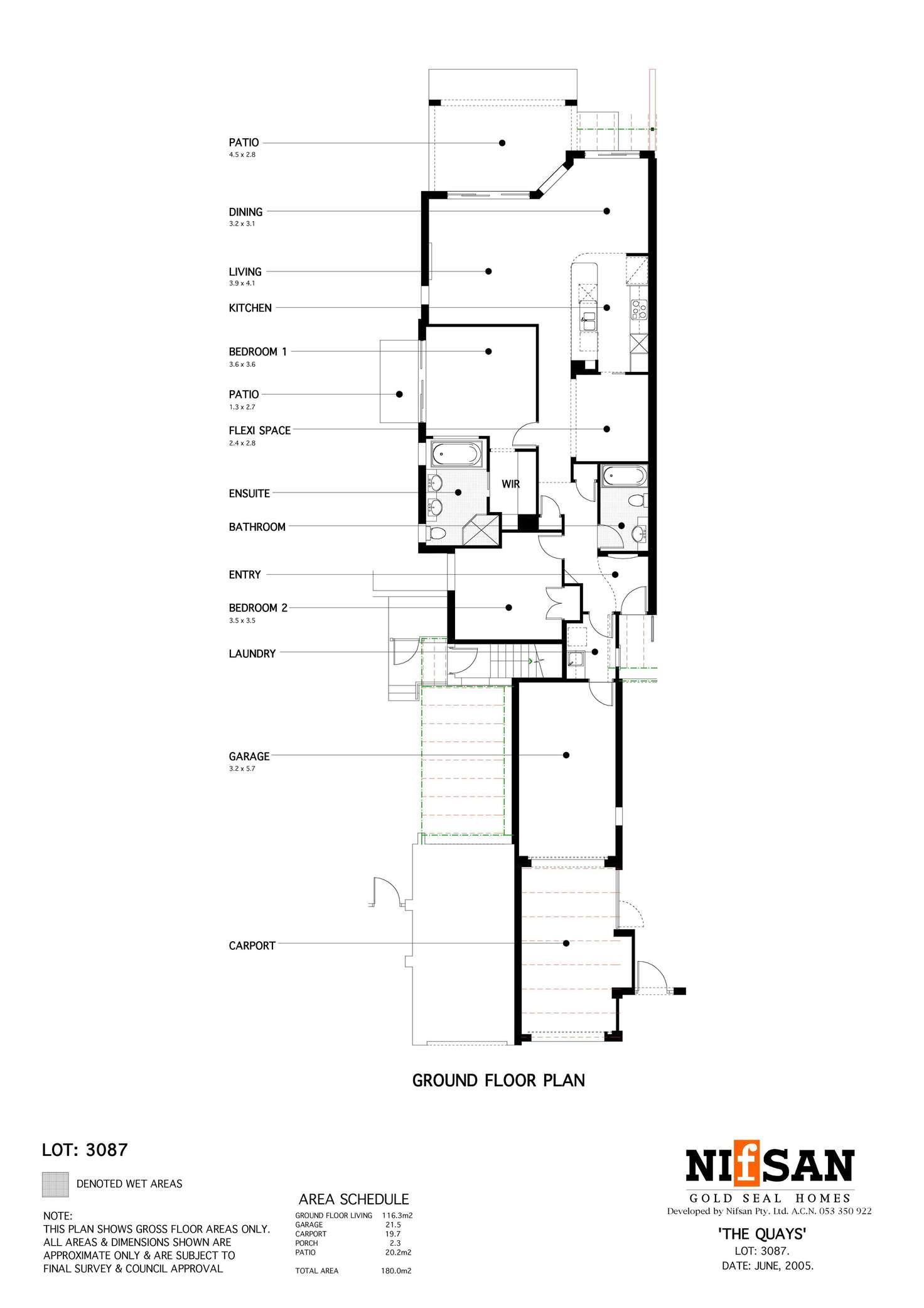 Floorplan of Homely townhouse listing, 3043 Everglade Avenue, Carrara QLD 4211