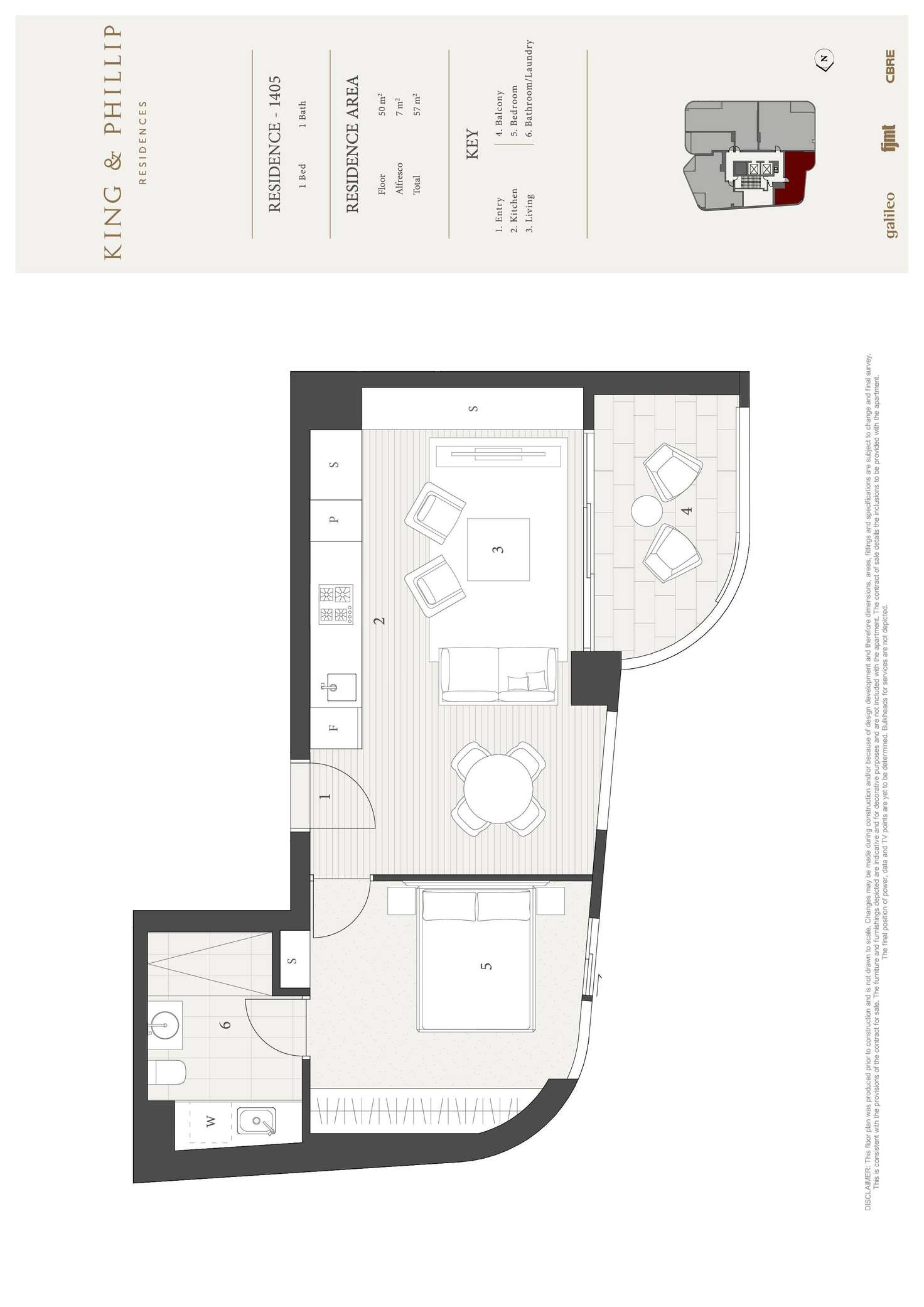 Floorplan of Homely apartment listing, 1405/160 King Street, Sydney NSW 2000