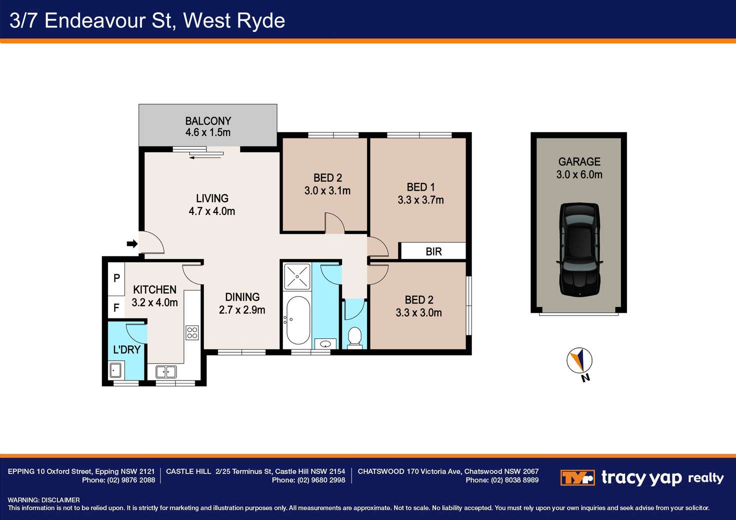 Floorplan of Homely apartment listing, 3/7 Endeavour Street, West Ryde NSW 2114