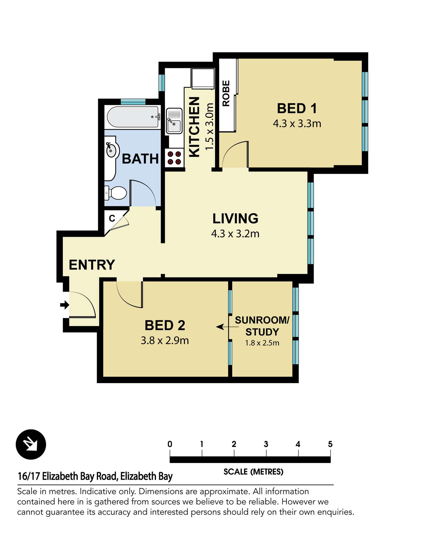 Floorplan of Homely apartment listing, 16/17 Elizabeth Bay Road, Elizabeth Bay NSW 2011